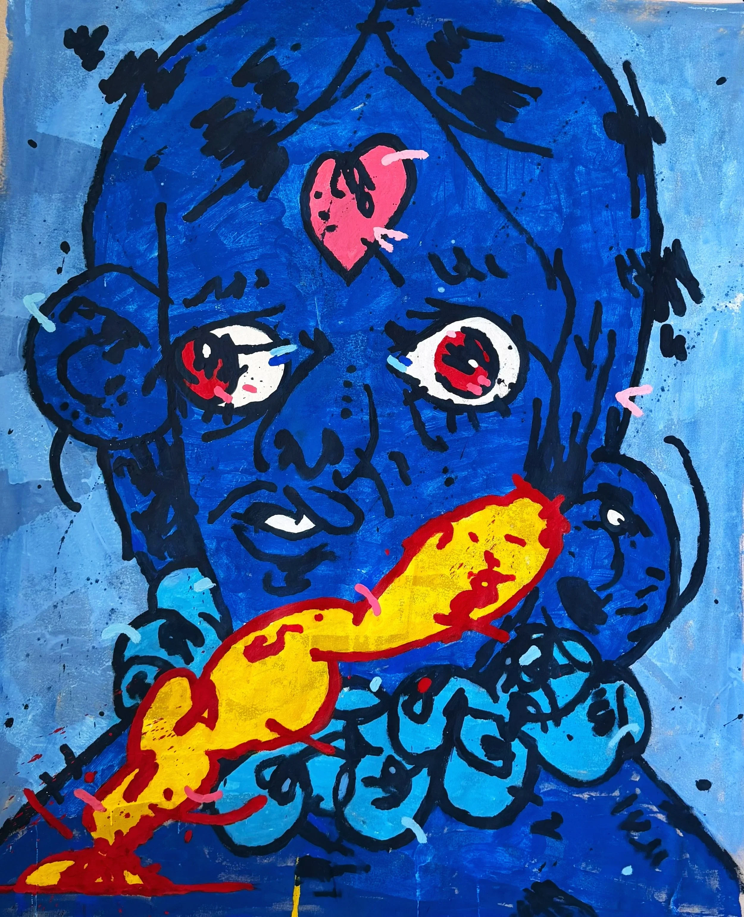 "dahié" 2026, acrylics on linen, 105x85cm