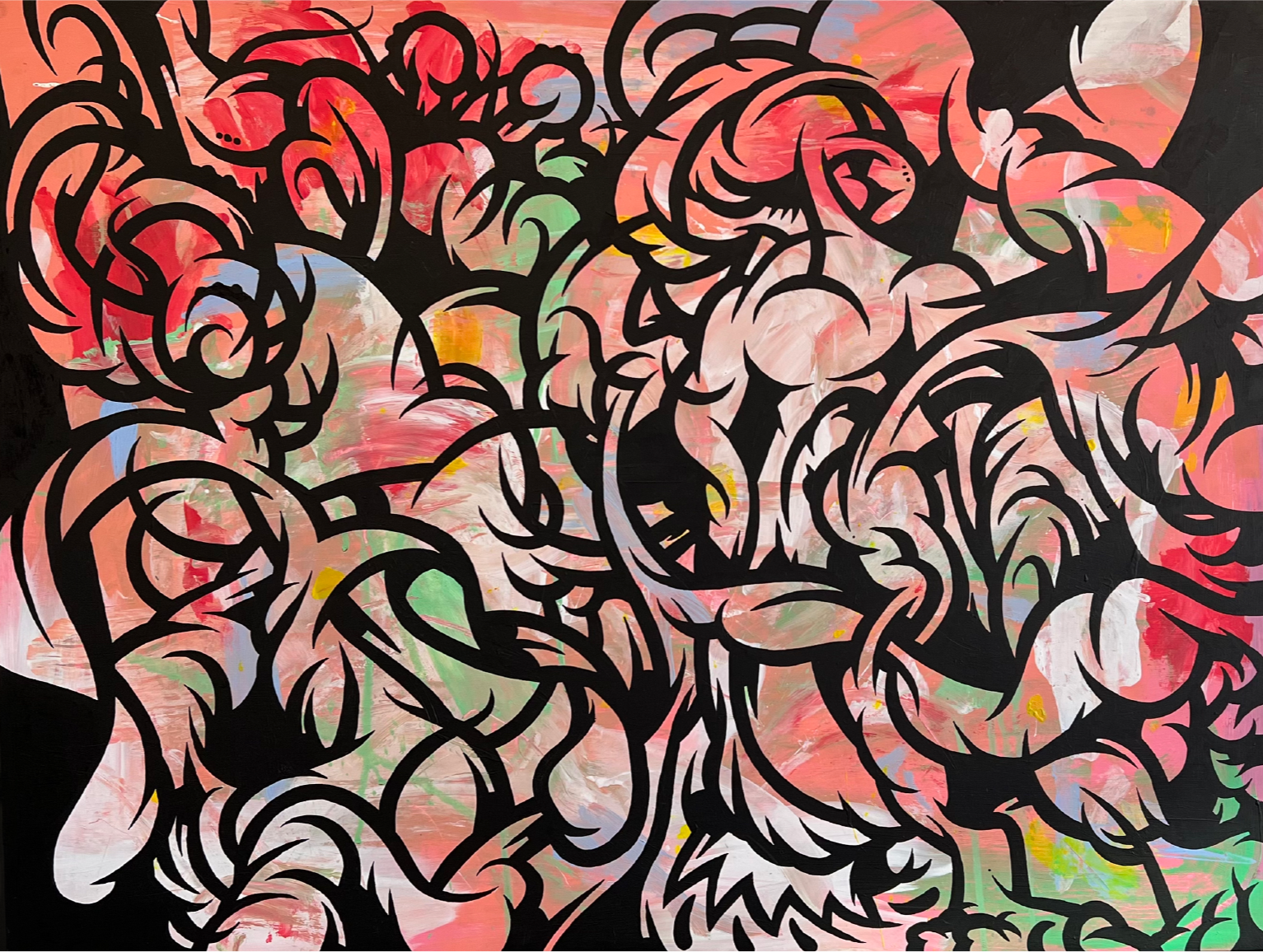 "a poor man's memory" 2022, acrylics on wooden panel, 95x70cm