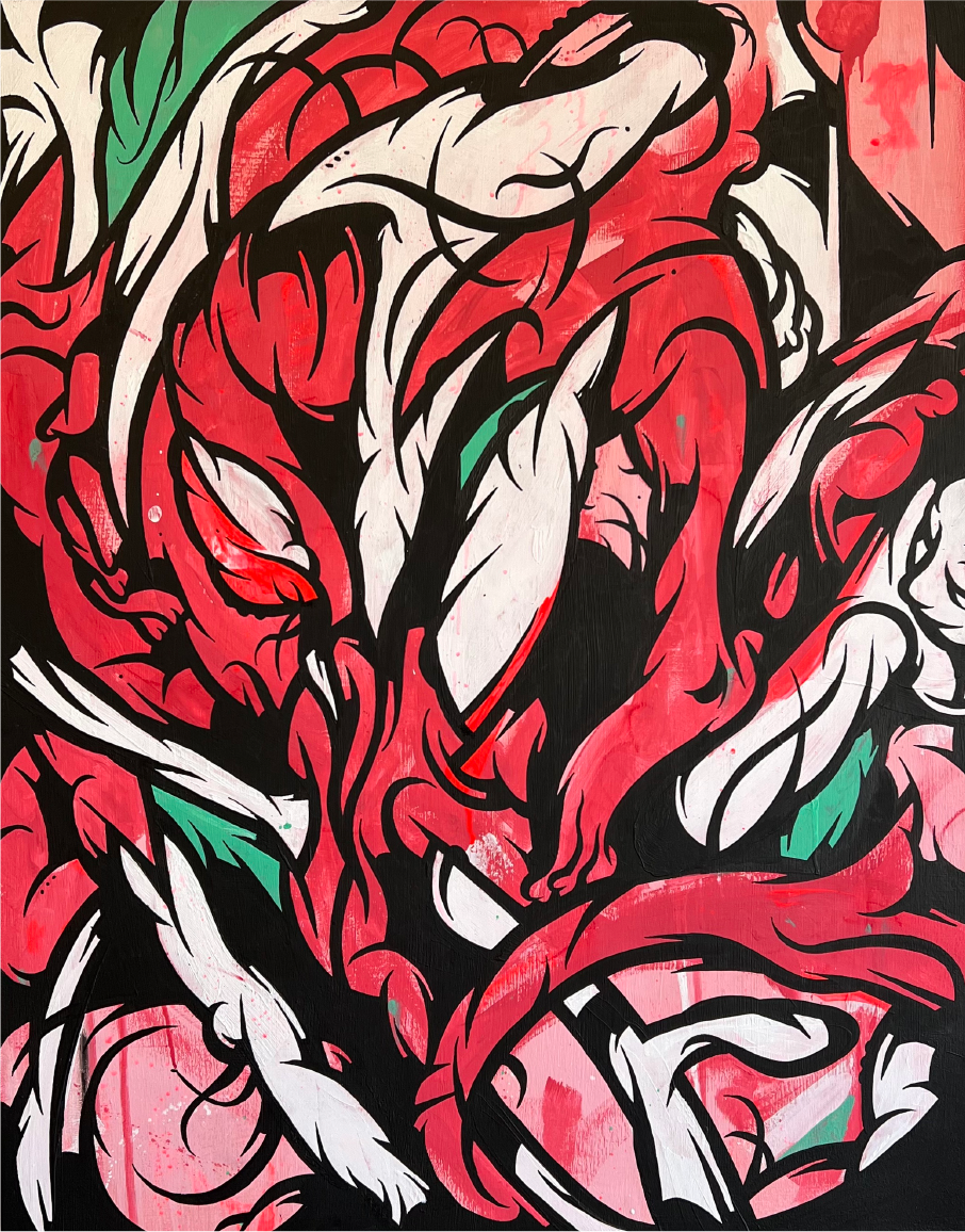 "the earth is not a cold dead place" 2022, acrylics on canvas, 80x100cm