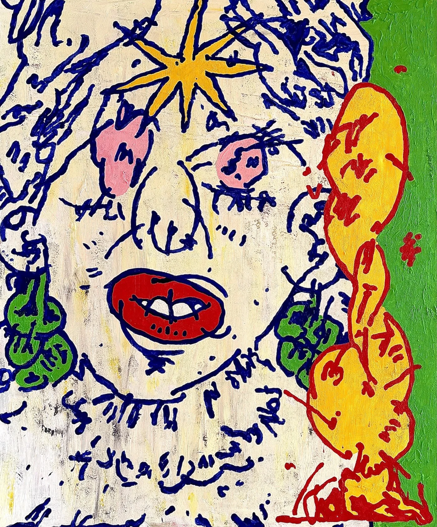 "dahié II" 2026, acrylics on linen, 105x85cm