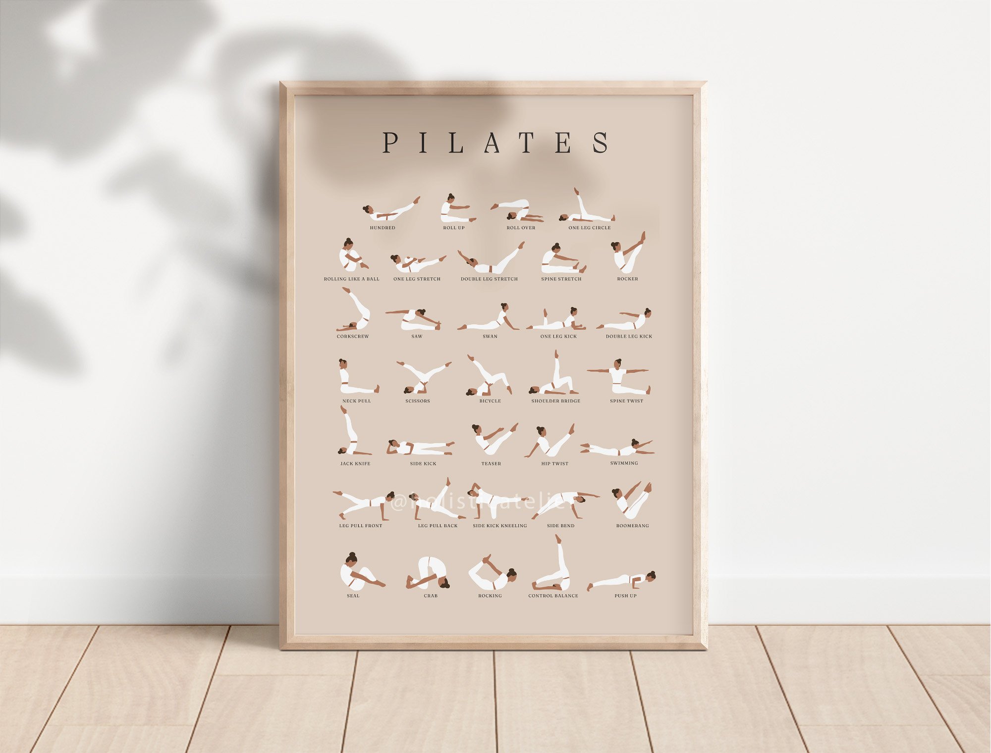 pilates on mat wall art