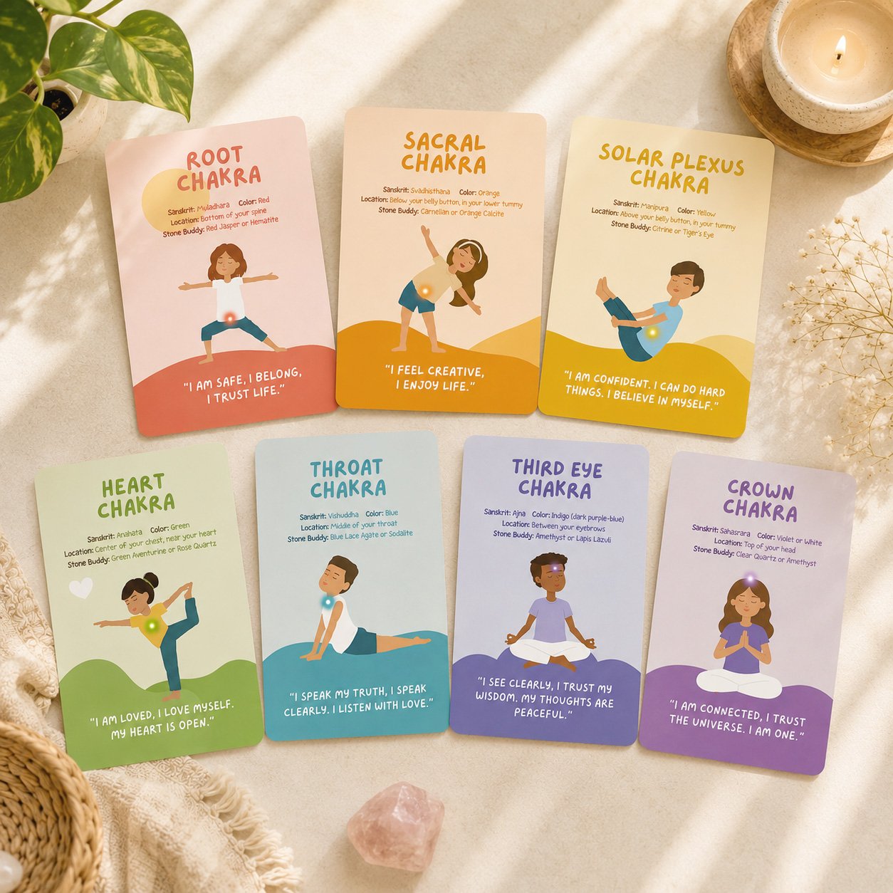 Chakras Kids Yoga Deck