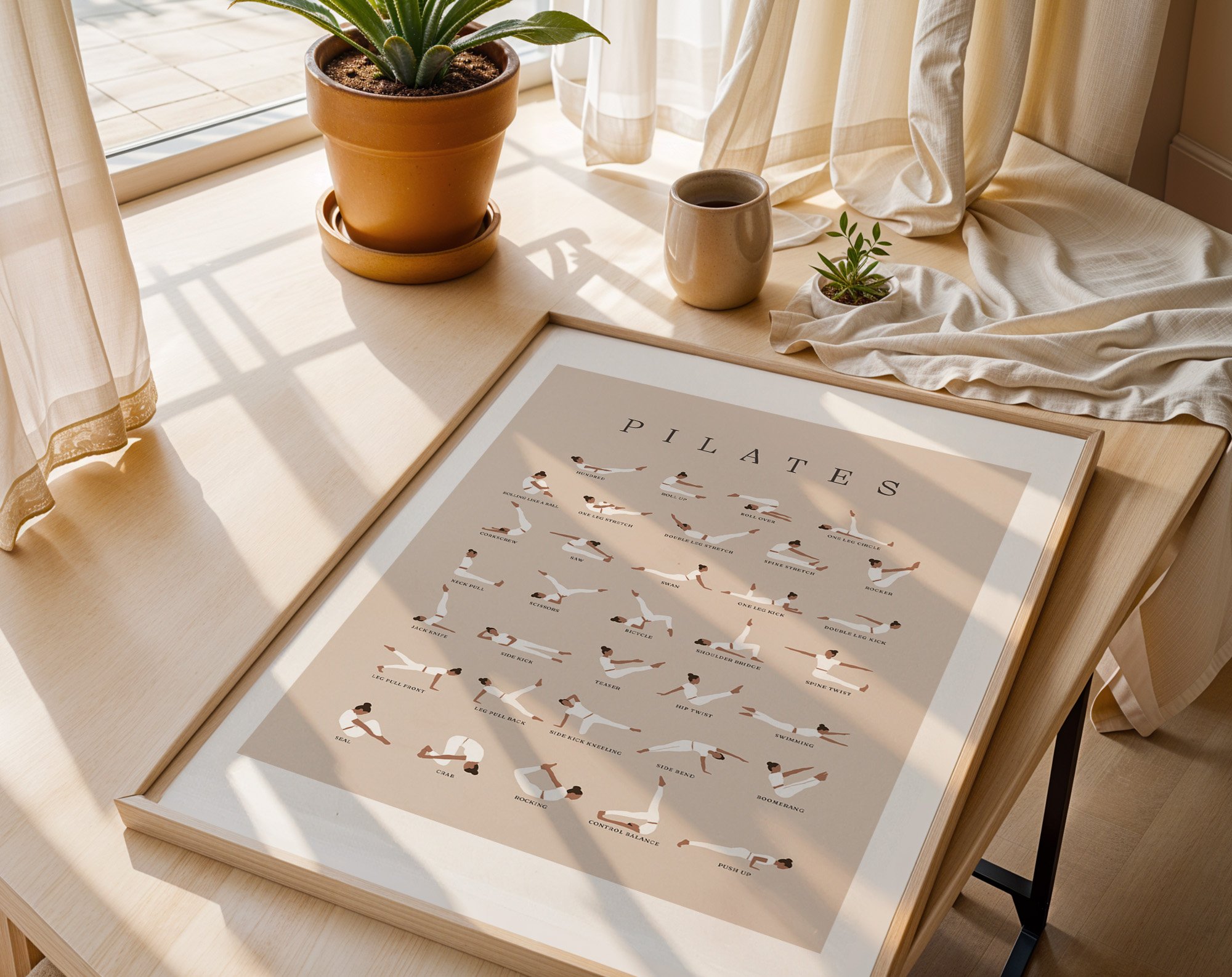 pilates on mat wall art