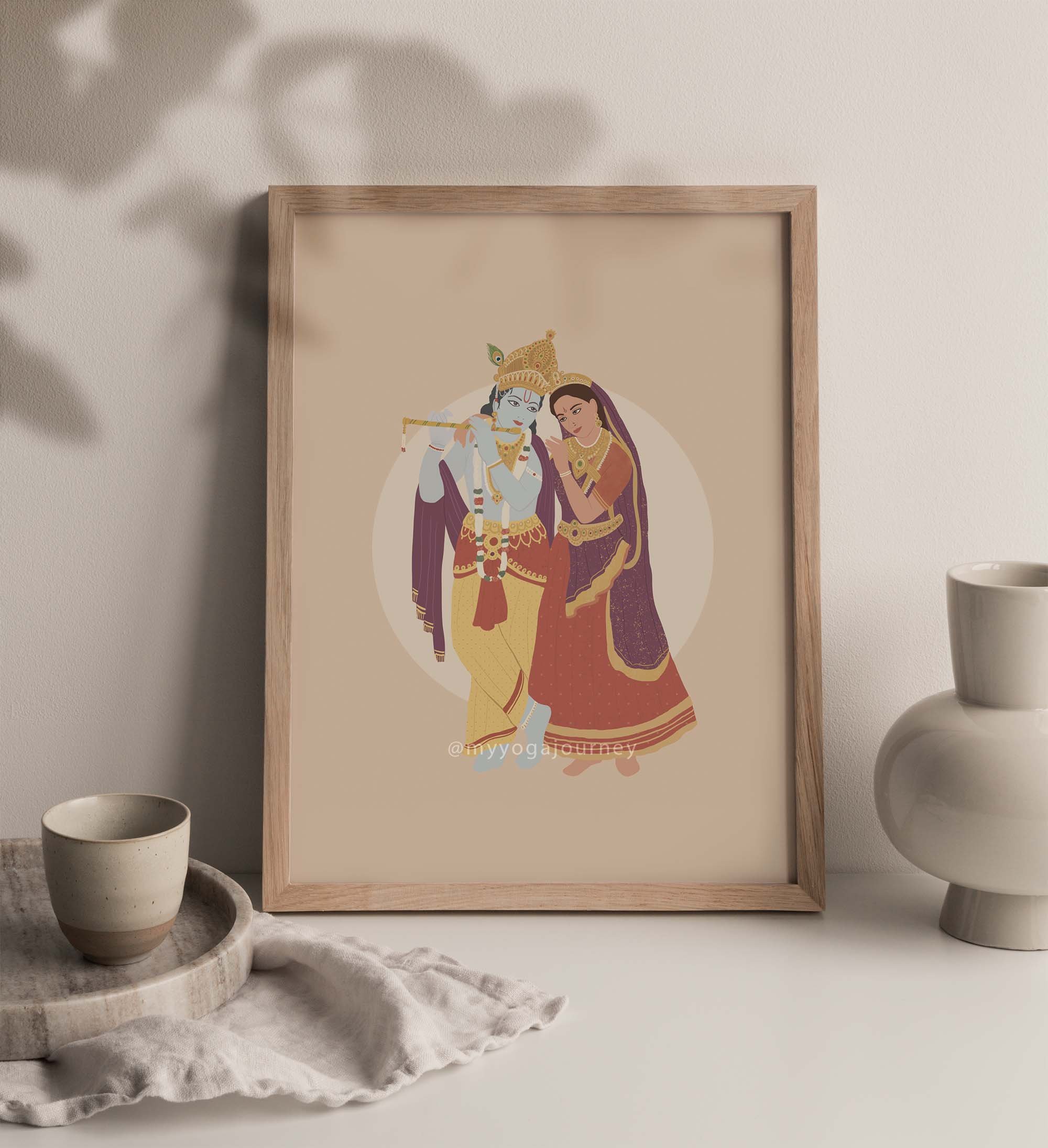 radha krishna wall art print
