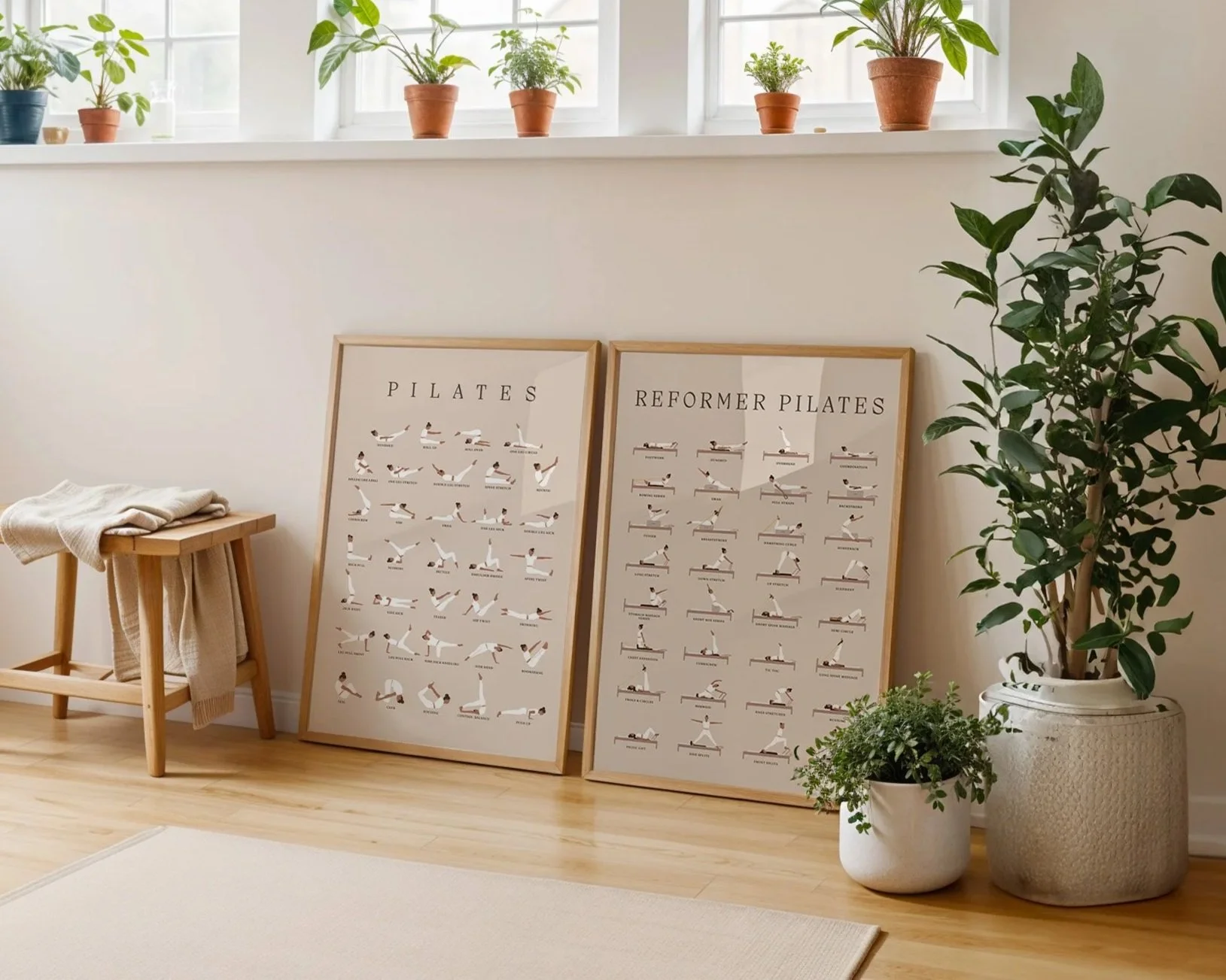 Mat and Reformer Pilates Set of 2 Posters