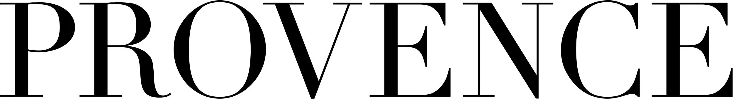 Texte affichant le mot 'PROVENCE' en lettres majuscules de style élégant.