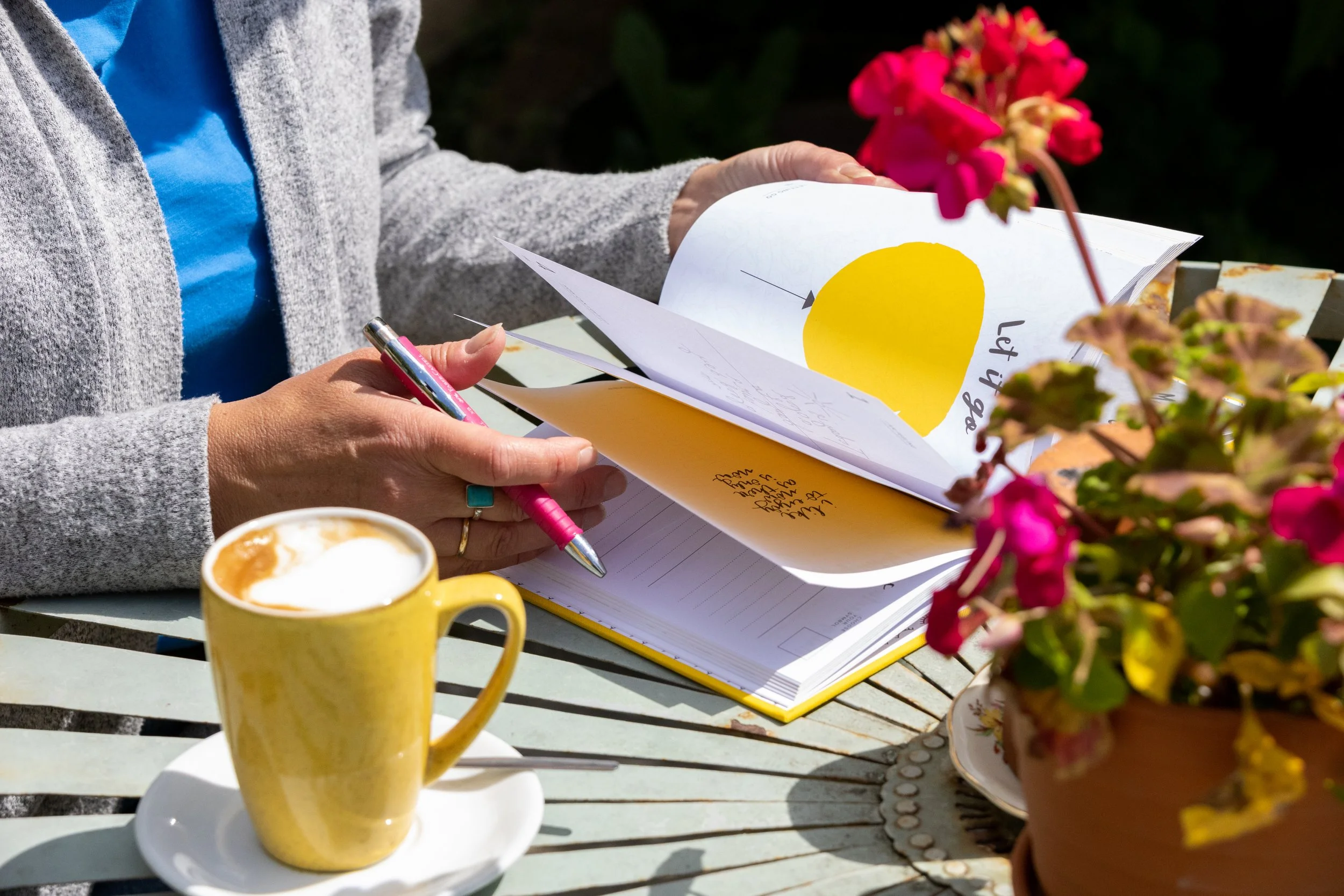 photo of Helen Langdon using The Positive Planner journal