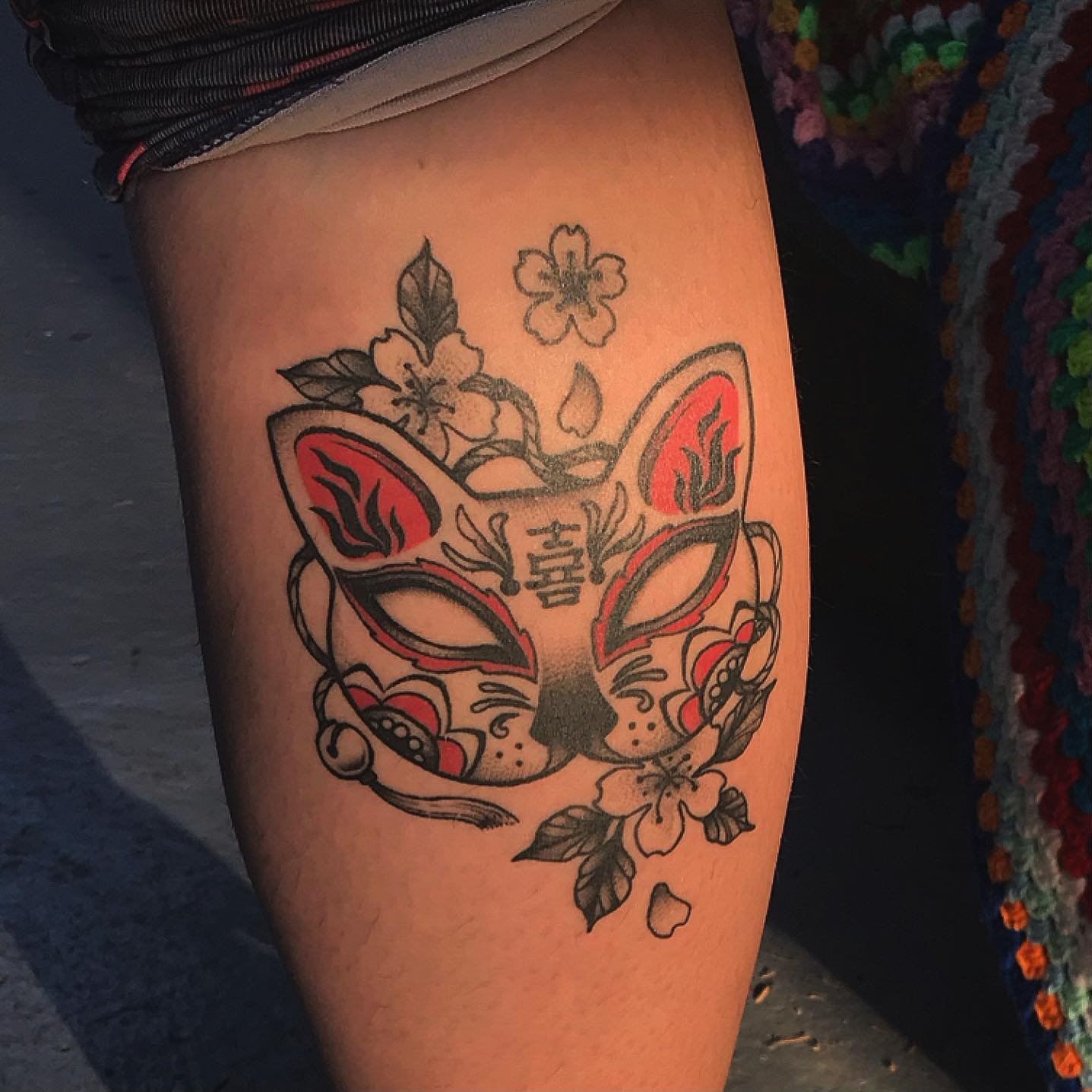 Healed on @vmegan55 &hearts;️
Made at @mans_ruin_tattoo, contact me or the shop for bookings ✉️

#healedtattoo #kitsune #dynamicink #melbournetattoo #japanesetattoo #melbourneart #calftattoo #bishoprotary
