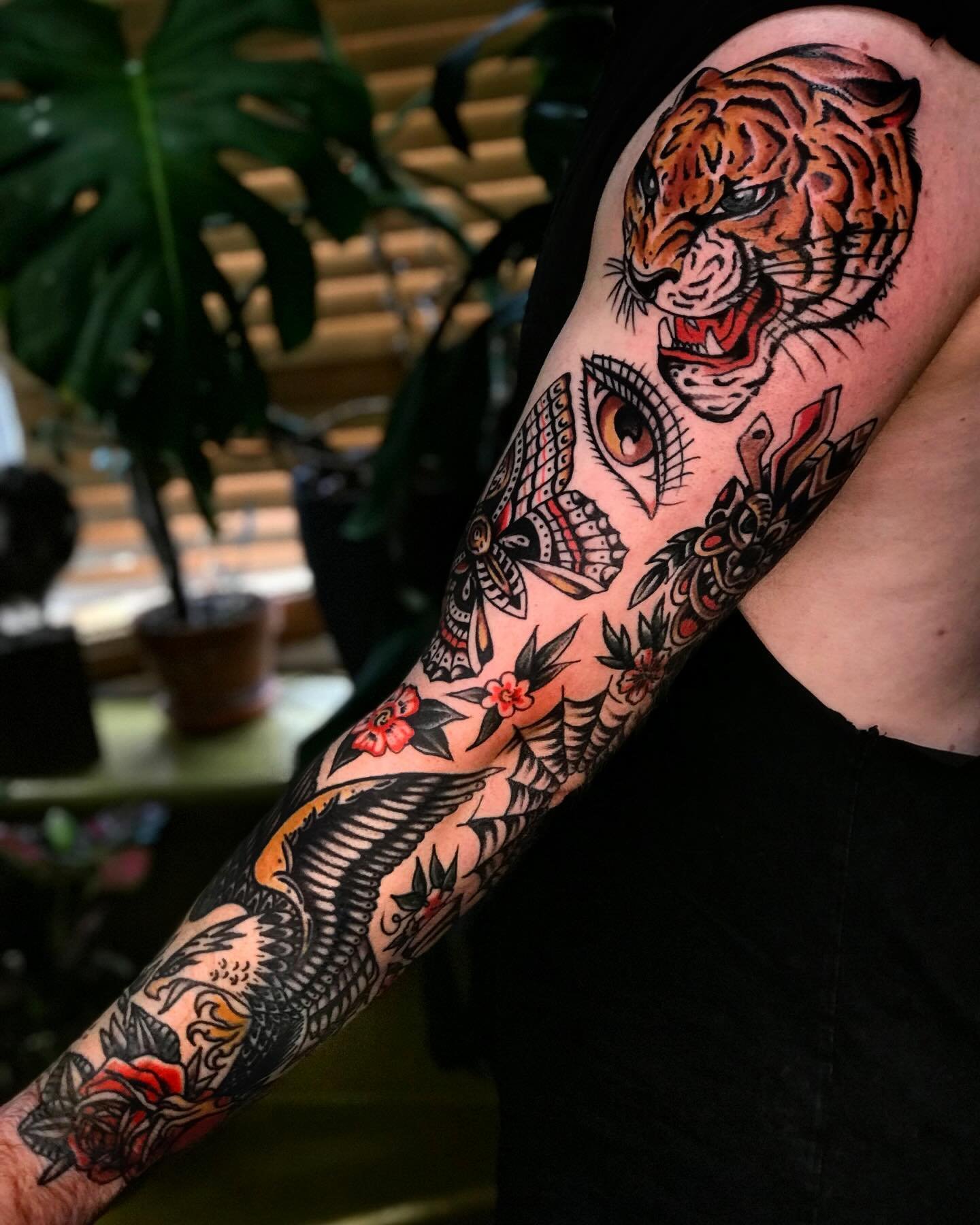 This sleeve was started around 8 years ago on my good friend @purdstagram_ and we finished it  recently. Thanks so much brother it&rsquo;s been so fun @mans_ruin_tattoo