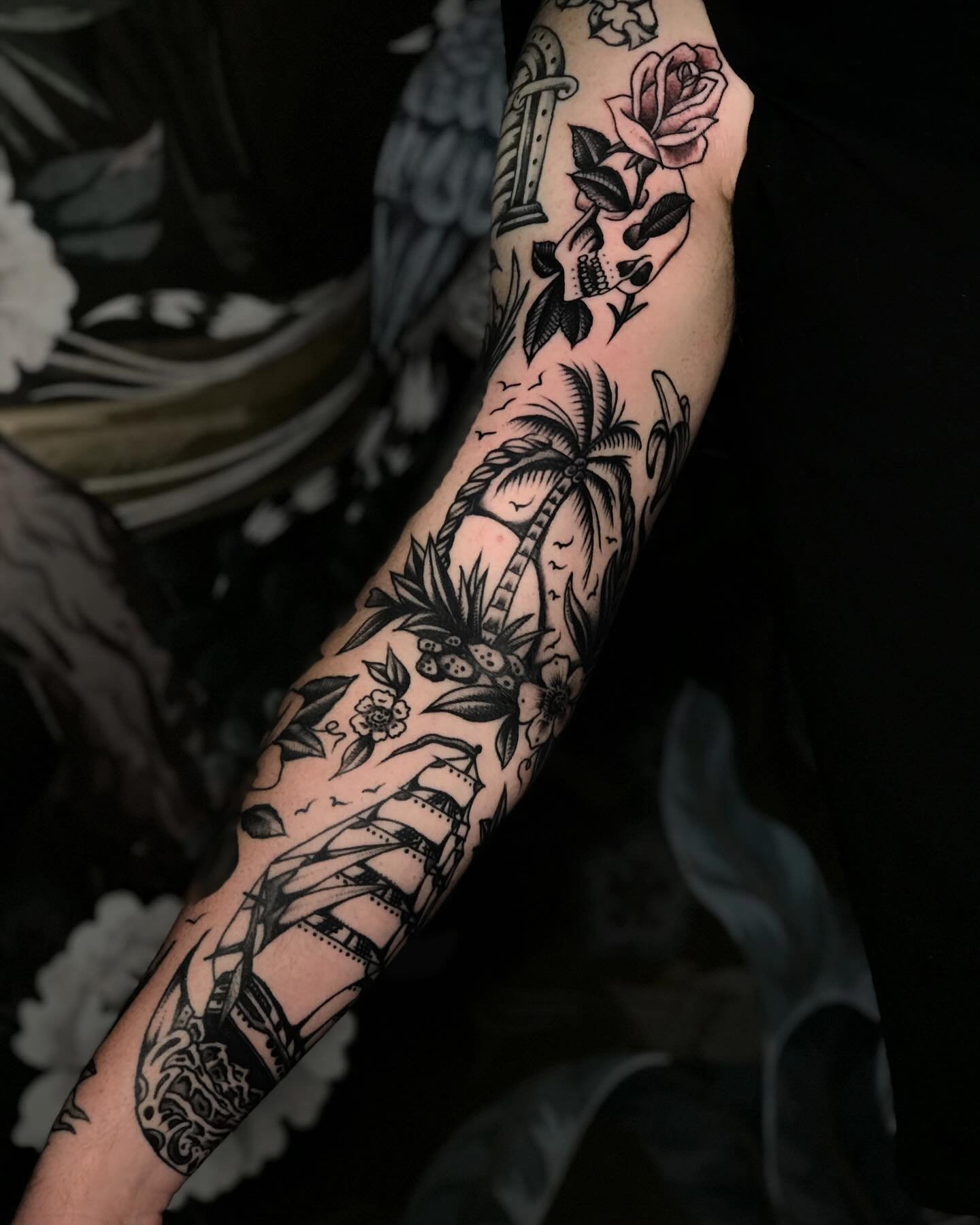 Completed sleeve and the start of the next one for one of the best people I know @itstheflux @thatsheapsgood thank you brother it&rsquo;s been so much fun! @mans_ruin_tattoo