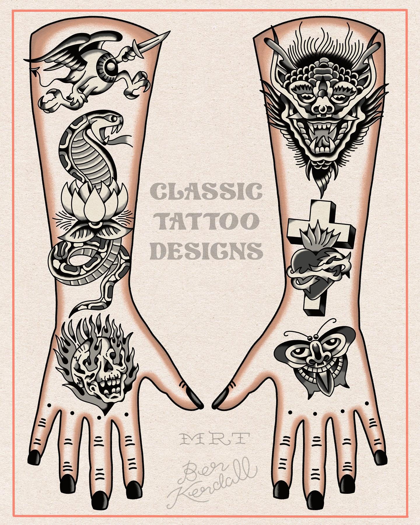 Hands &amp; forearms concept! Would love to tattoo all of these. Get in touch! ✌️ 

To start your sleeve simply DM me! 
@mans_ruin_tattoo St Kilda 🌞