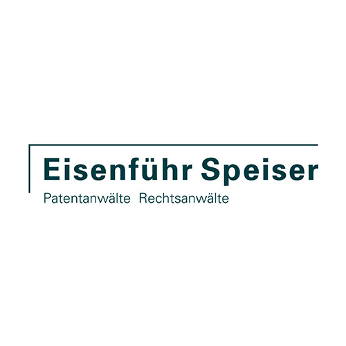 Logo mit dem Text 'Eisenführ Speiser' und der Beschreibung 'Patentanwälte Rechtsanwälte'. - Referenz Christian-Arne de Groot