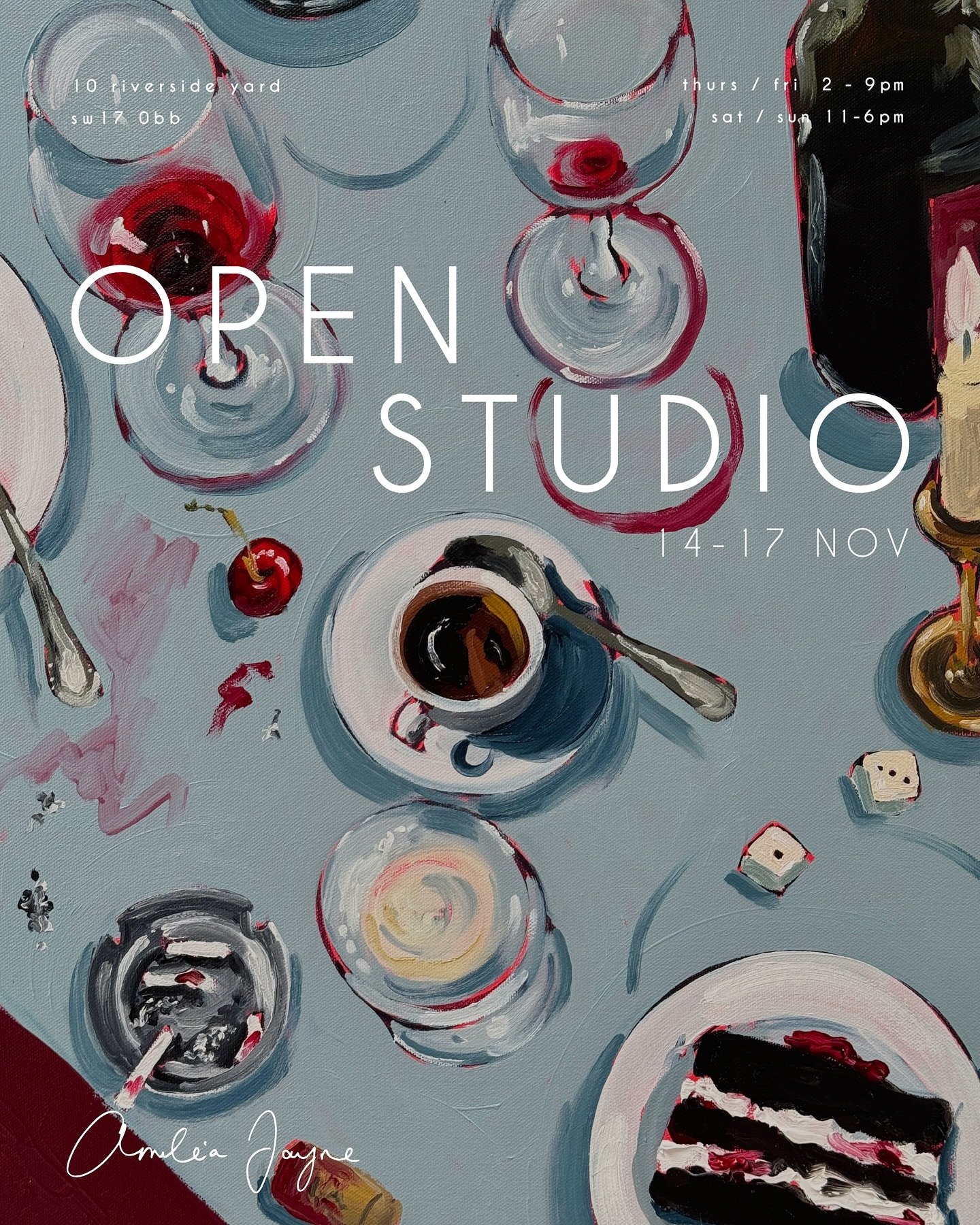 IT&rsquo;S OPEN STUDIO TIME 🍸 
The time has come again for another open studio as part of the @wimbledon_art_studios summer fair! Come and browse hundreds of artists all in one space, including my own original paintings, framed &amp; unframed prints