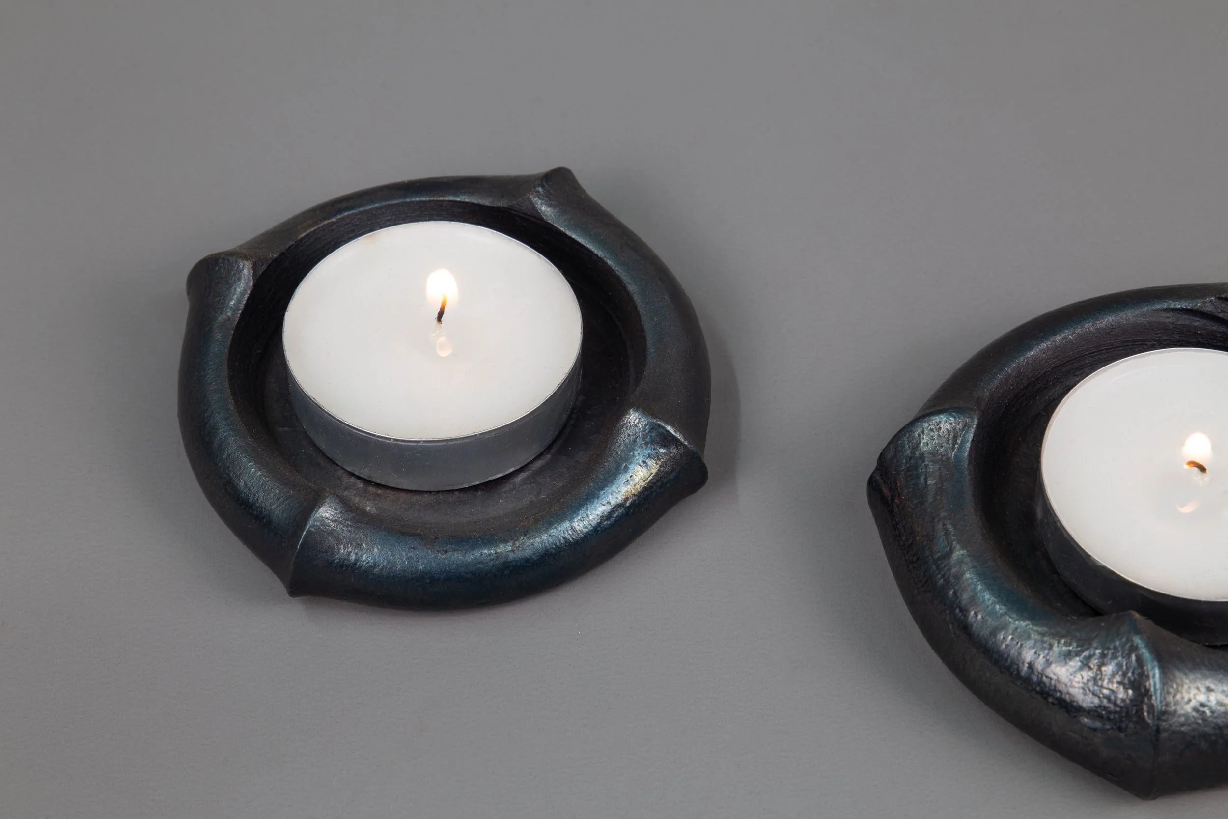 Hand forged tealight holders