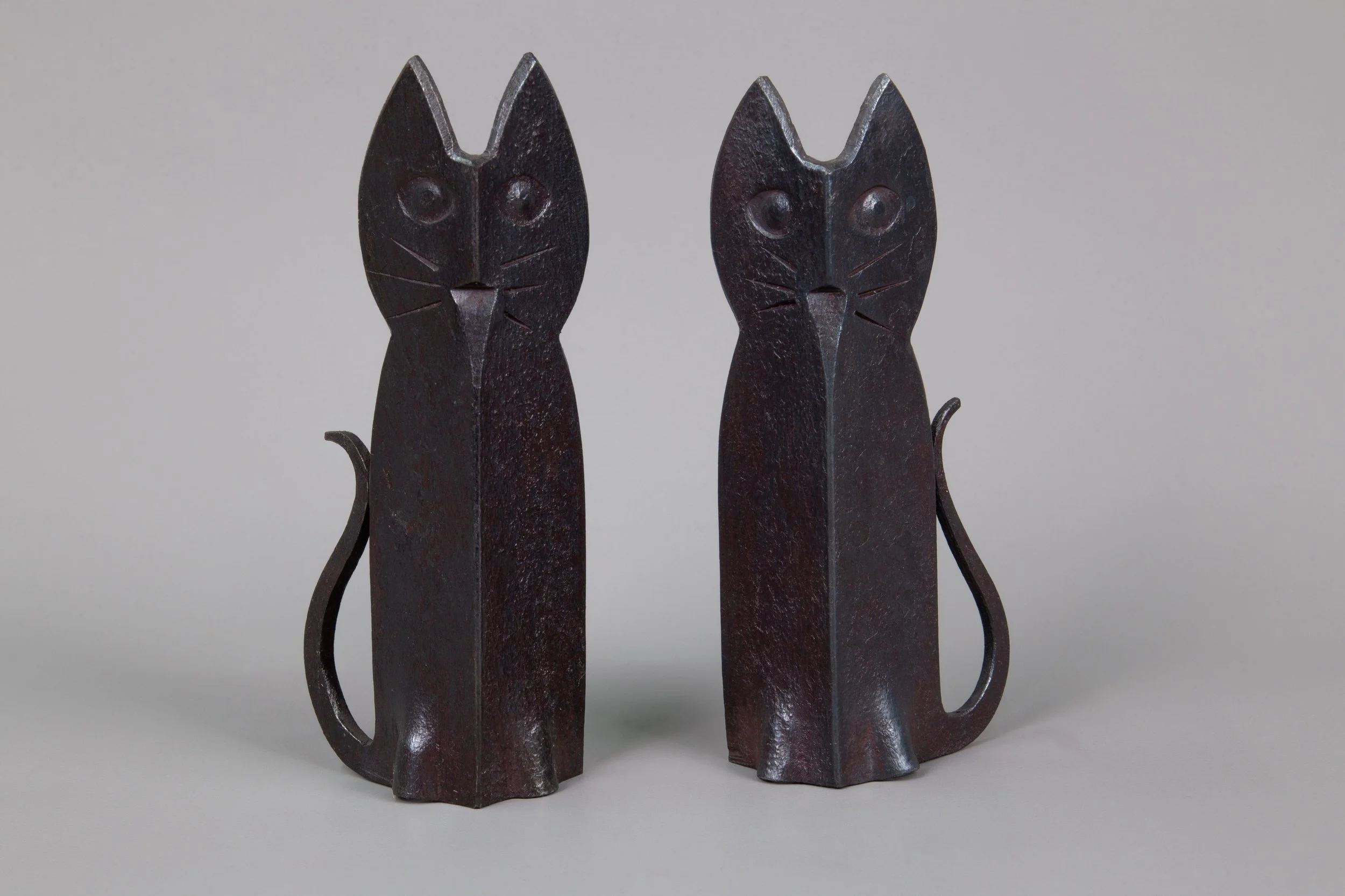 Hand-Forged Cat sculptures