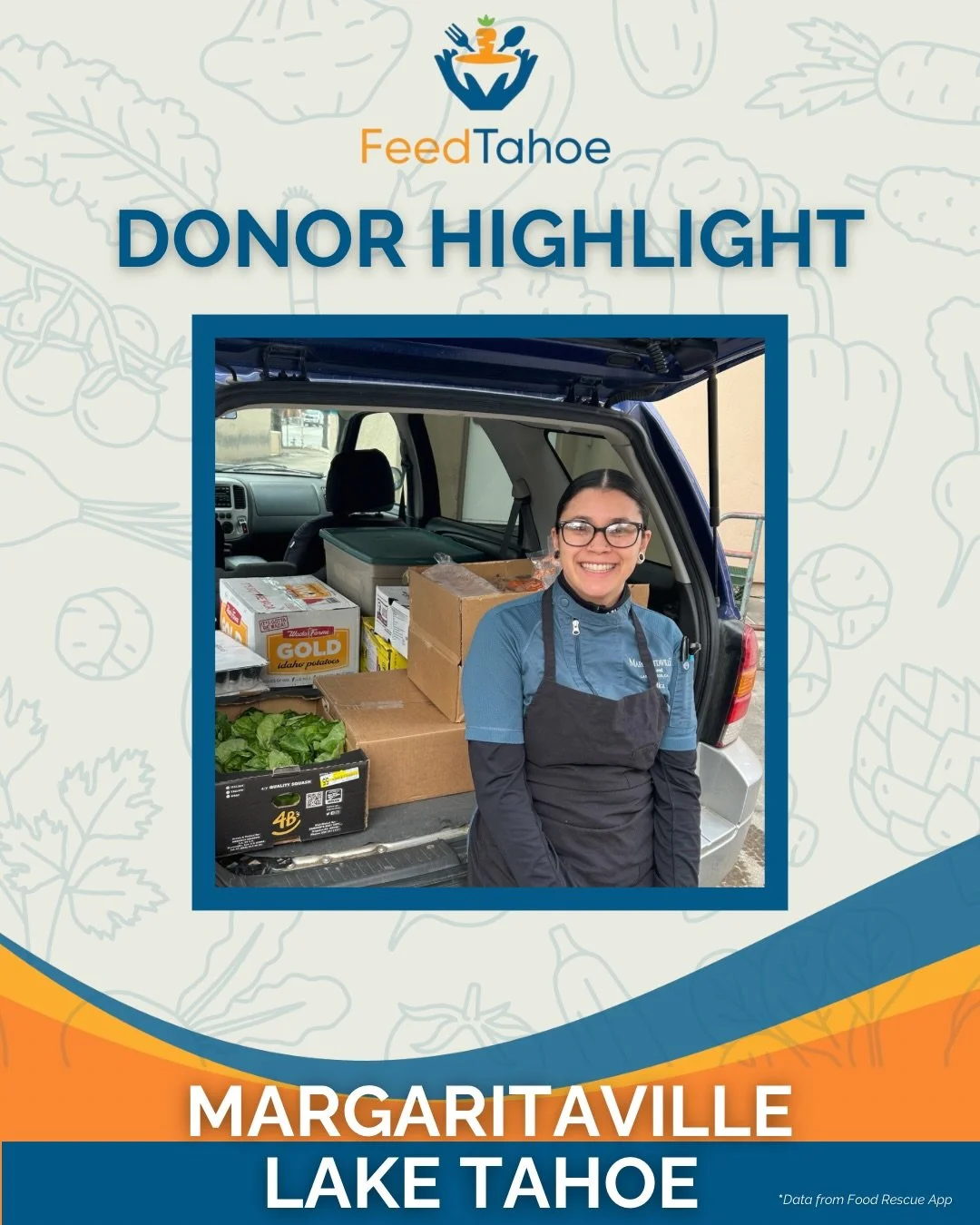 Donor Highlight! 🌟
A huge thank you to @margaritavillelaketahoe for being a true champion of food rescue! 🙌

Special shoutout to Erika, who coordinates all their food donations to FeedTahoe and ensures everything is ready for our volunteers to pick