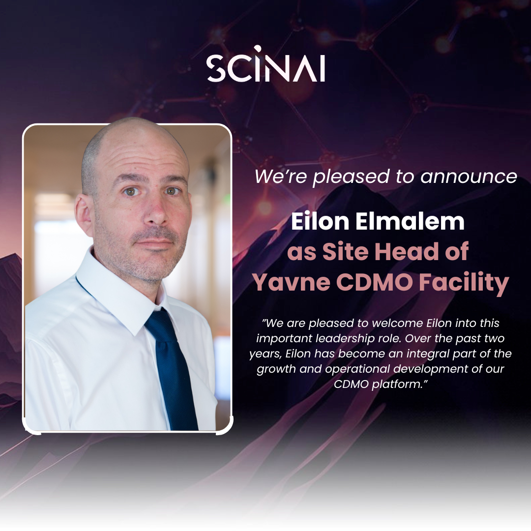 Scinai Biopharma Services Appoints Eilon Elmalem as Site Head of Yavne CDMO Facility  