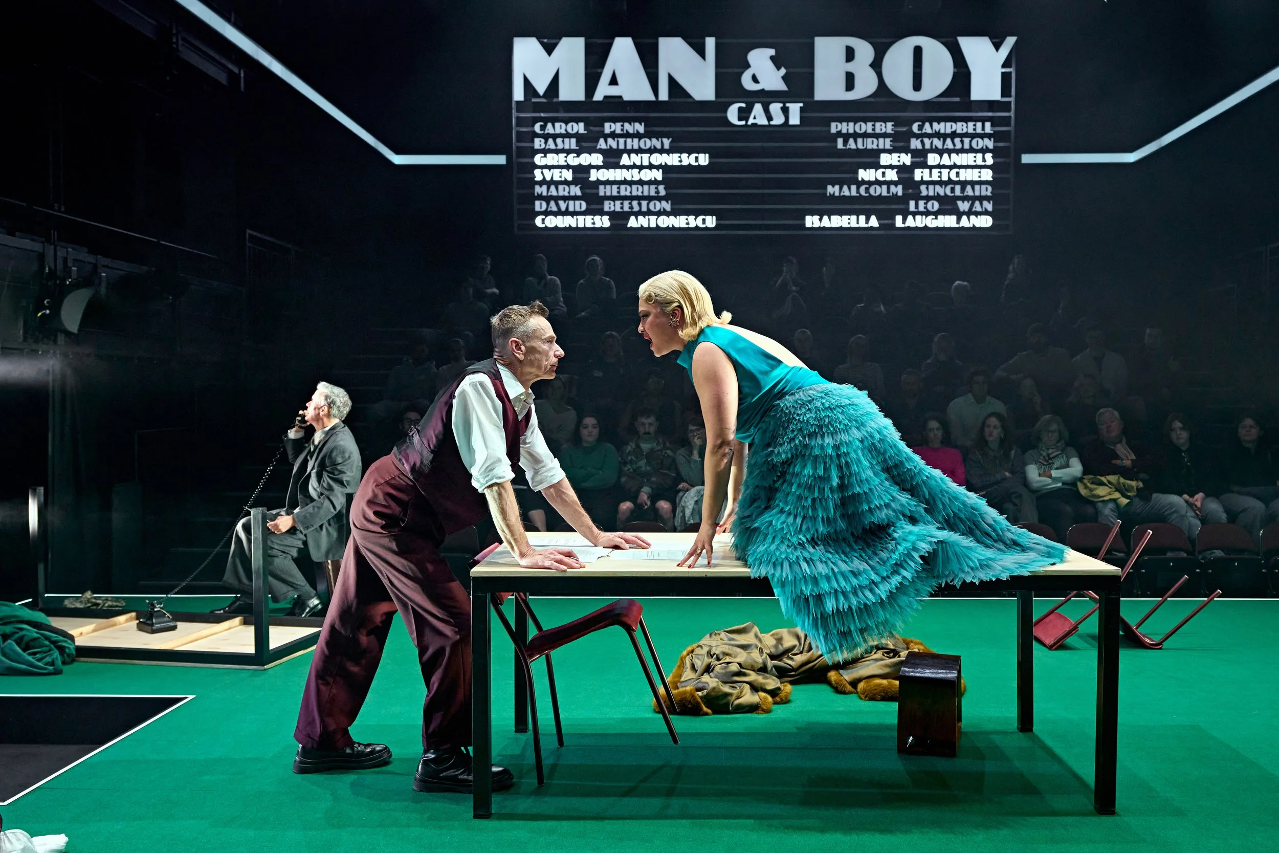 Nick Fletcher (Sven Johnson), Ben Daniels (Gregor Antonescu) and Isabella Laughland (Countess Antonescu) in Man and Boy at the National Theatre (c) Manuel Harlan 0234.jpeg