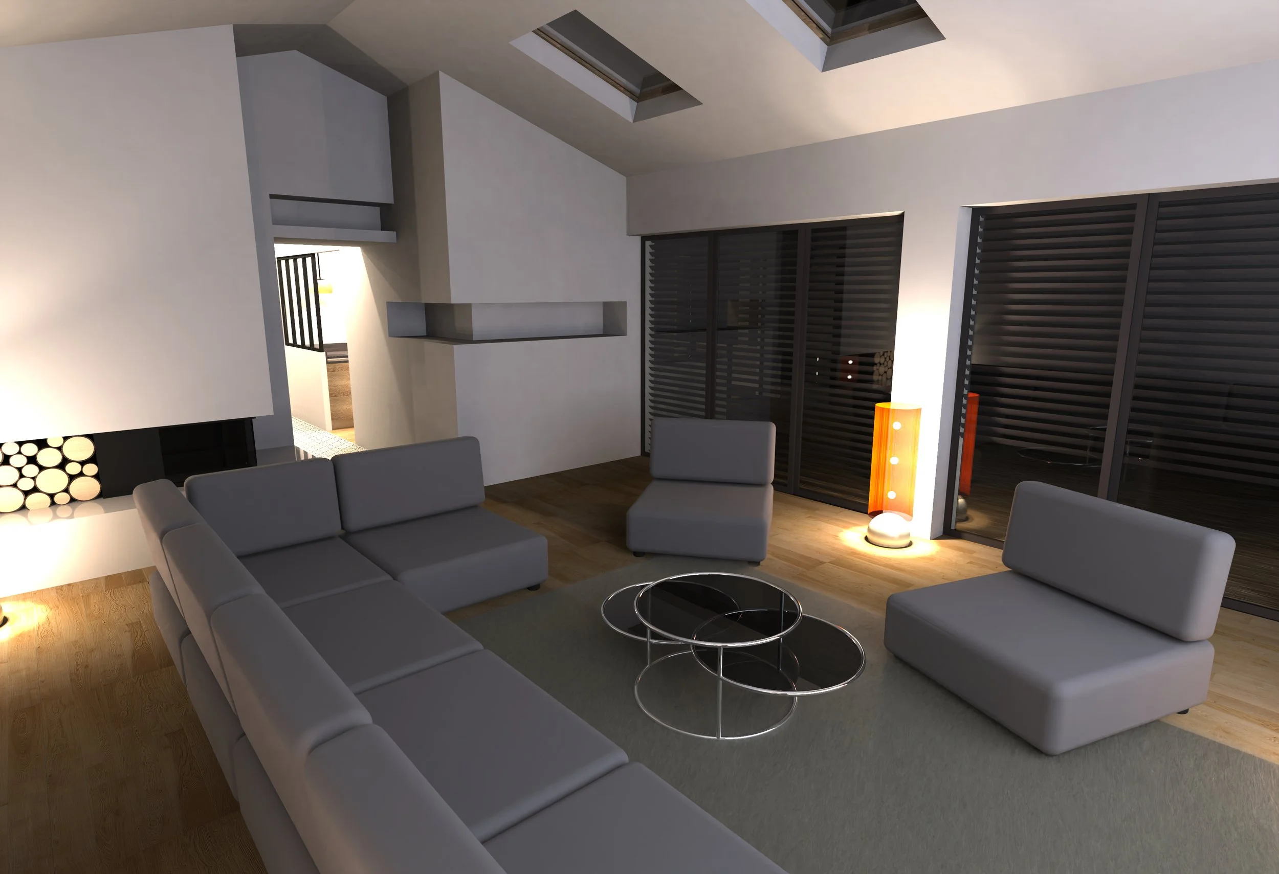 Rendu 3D - Salon nuit