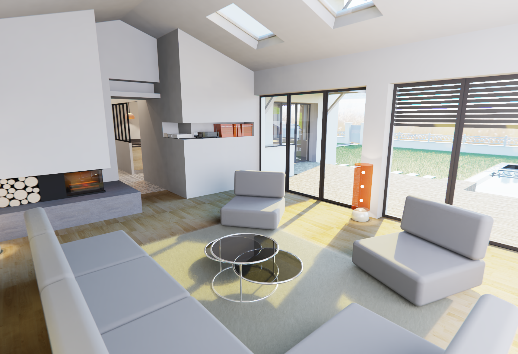 Rendu 3D - Salon jour