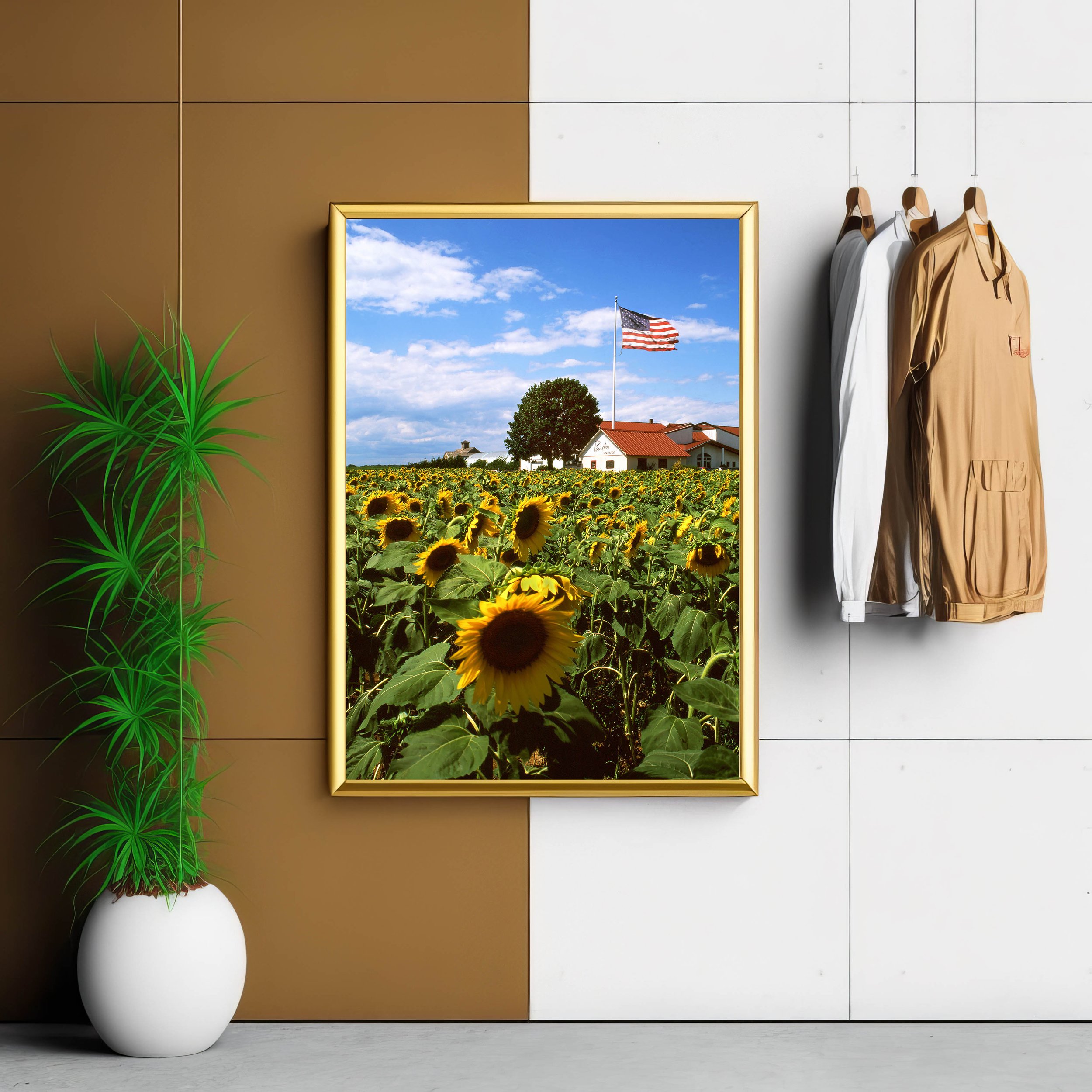 Sunflowers at Pindar in coat room.jpg