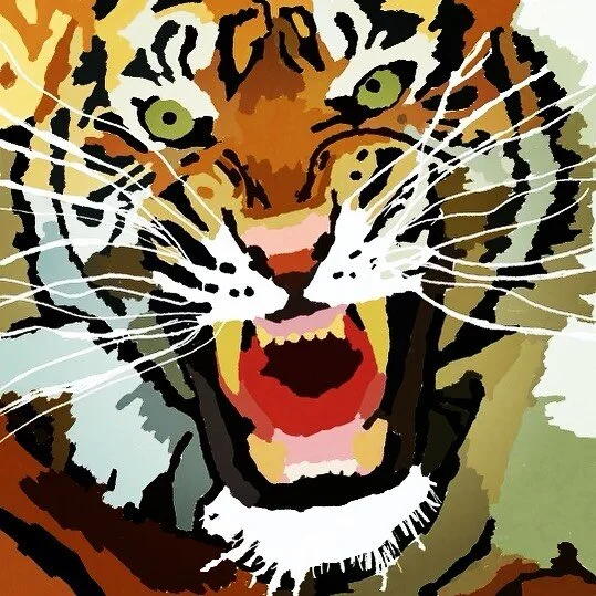 Shoutout Survivor #drawing #art #tiger #pastel #design #digital #music #wallpaper #animal #king #jungle #wild