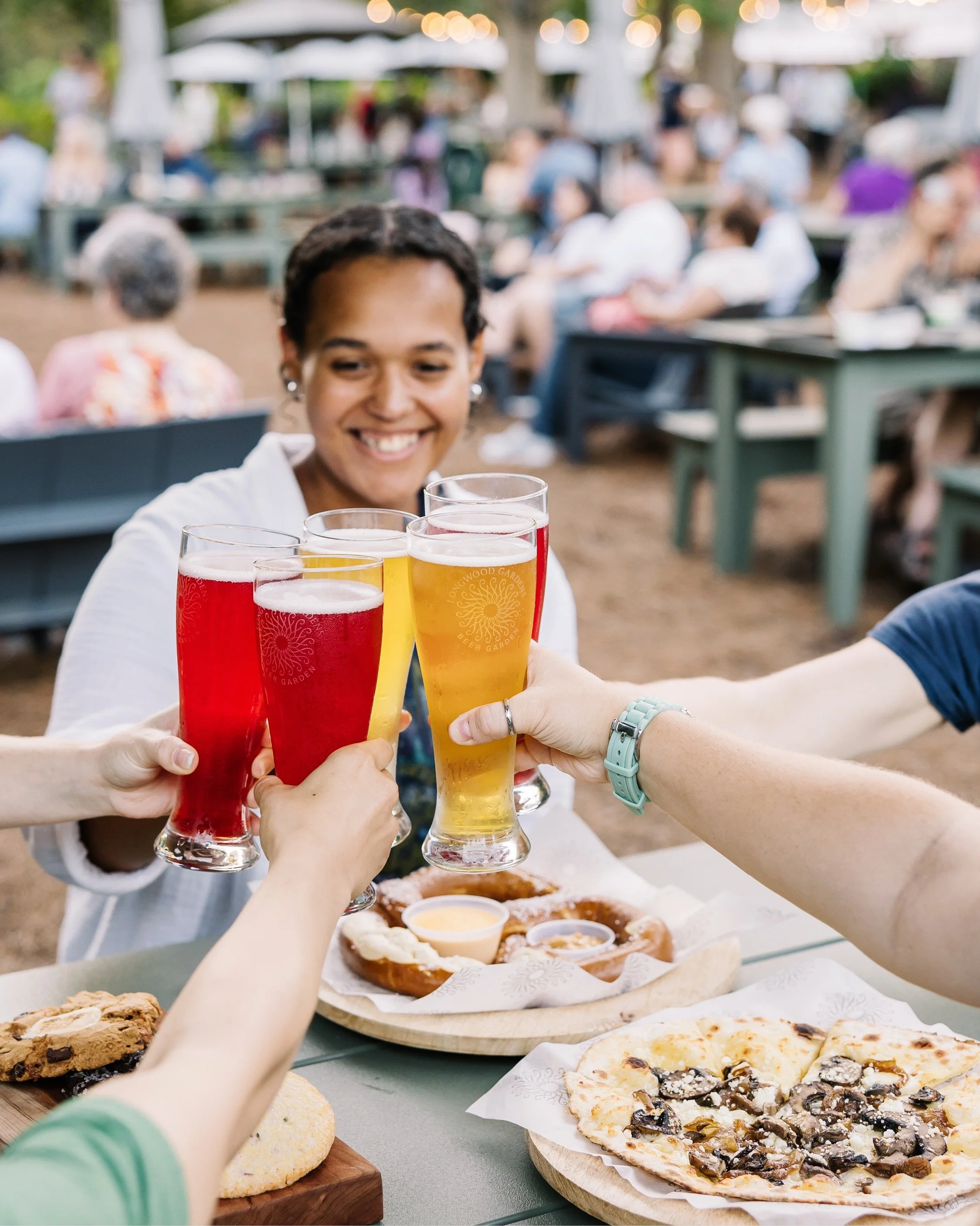Marketing imagery for the Longwood Gardens Beer Garden. Good beers, food, live music, and all around vibes. 🌿🍻✨

The Beer Garden is open until November 1st with later hours on Friday, Saturday, and Sunday evenings with live music! 

🏷️: Longwood G