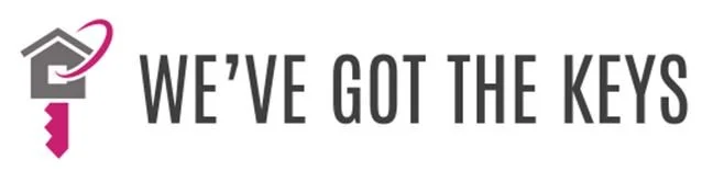 Logo with an illustration of a key inserted into a house shape and the text 'WE'VE GOT THE KEYS'