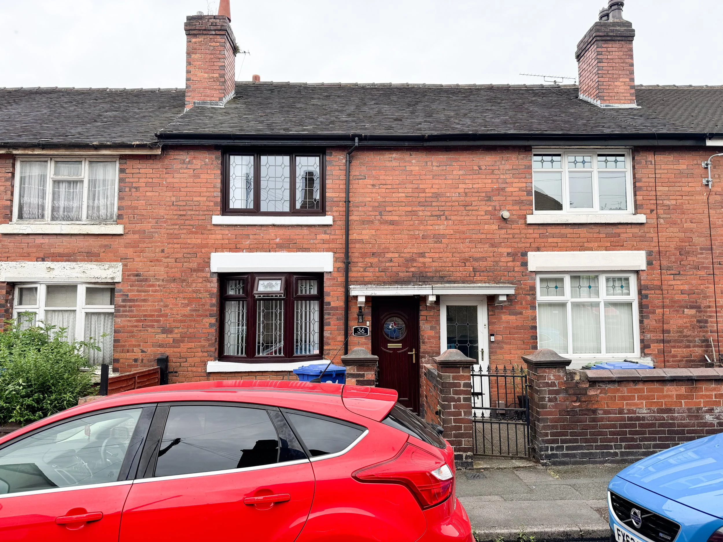 Two bedroom forecourted terraced house on Bowden Street Burslem Stoke-on-Trent ST6 exterior front view