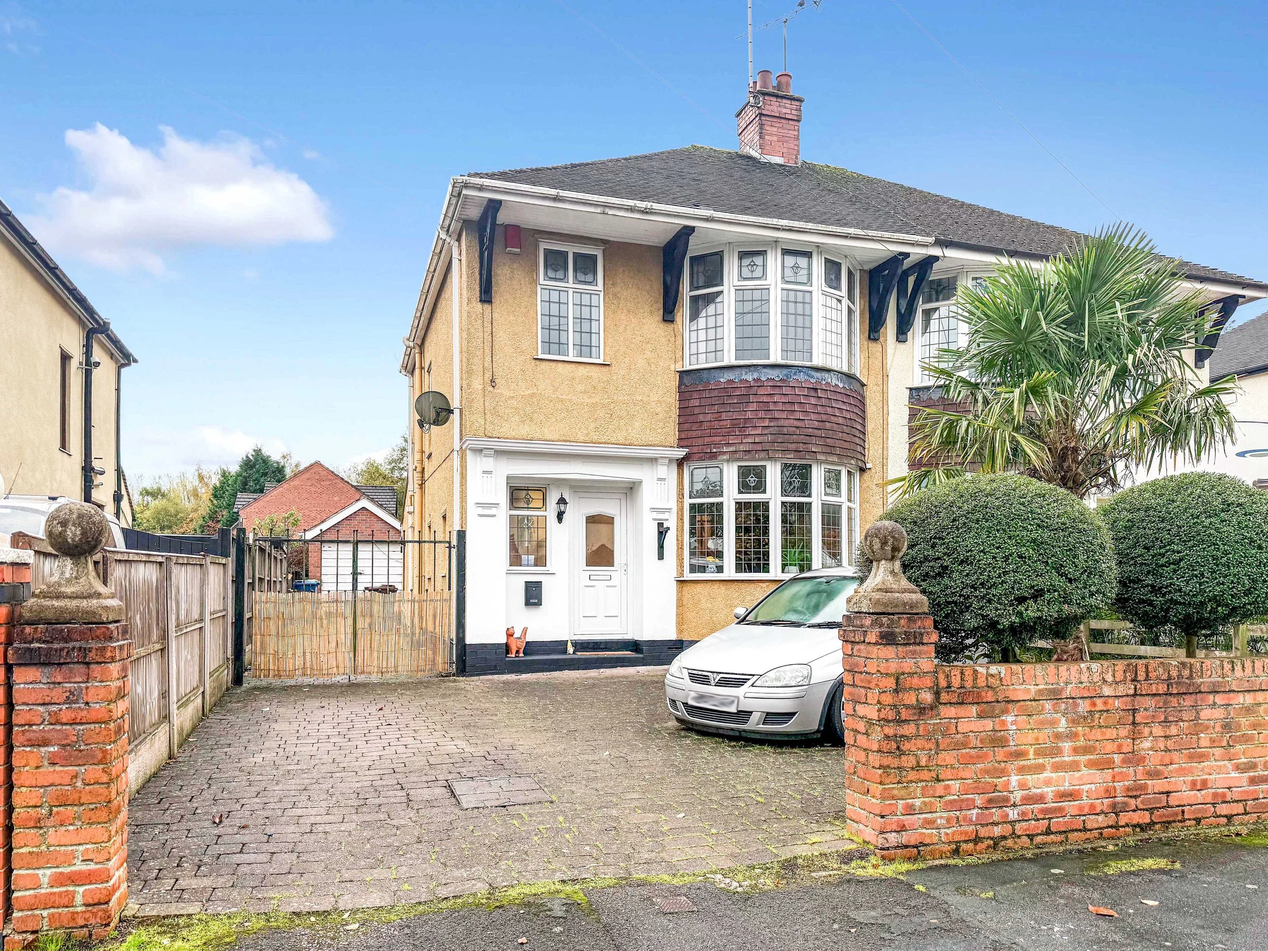 Front exterior of three-bedroom semi-detached house on Greenacres Avenue, Blythe Bridge
