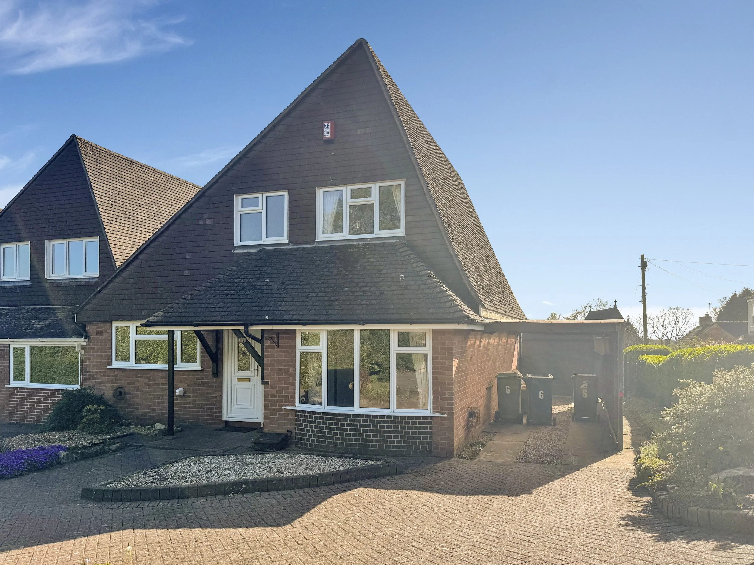 Three bedroom end town house on Church Lane, Oulton with block paved driveway, carport and corner plot