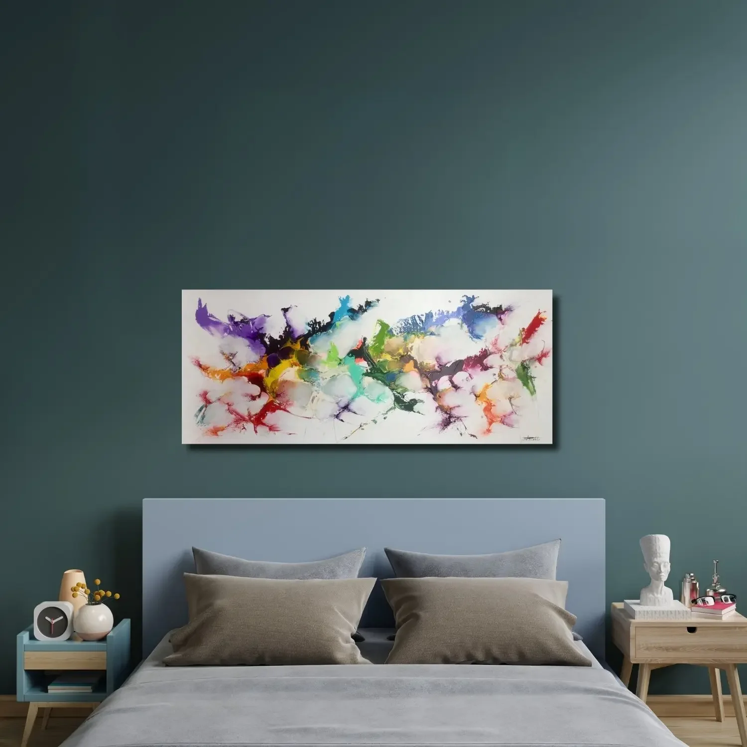 tableau abstrait blanc de Zdzieblo pour chambre moderne Galerie Graal Art Contemporain .webp