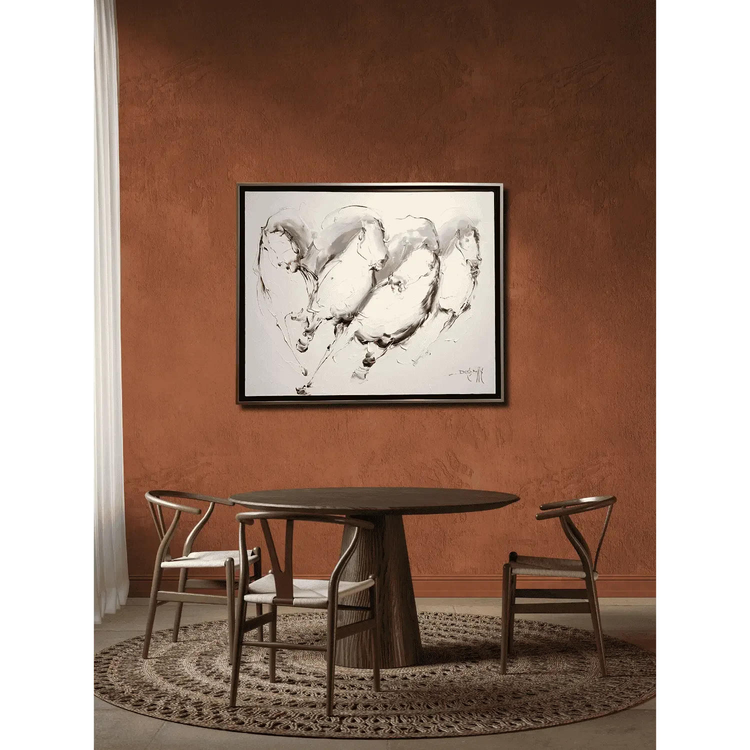 tableau chevaux blancs de Daniel Densborn Galerie Graal Art Contemporain .webp