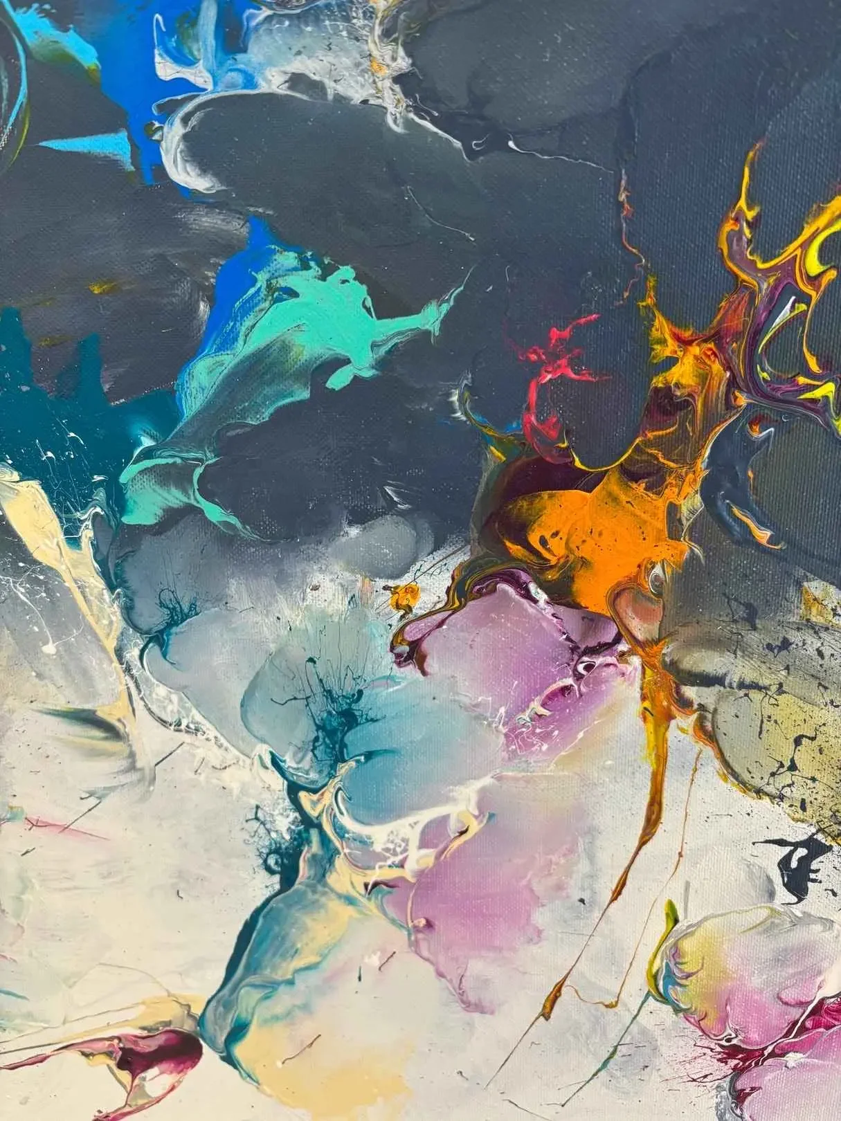 Tableau abstrait bleu e Zdzieblo Galerie Graal Art Contemporain .webp