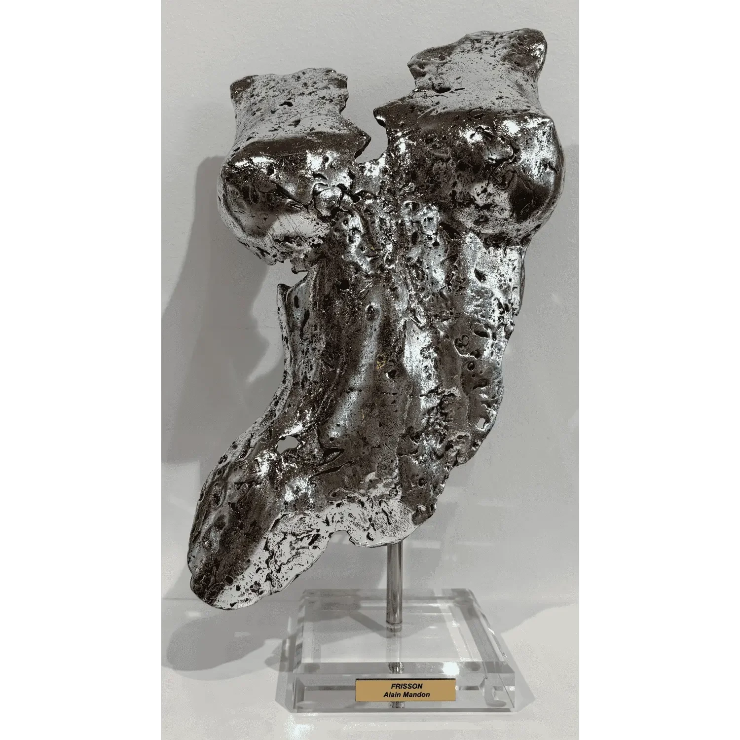 sculpture argente buste femme de alain mandon Galerie Graal .webp