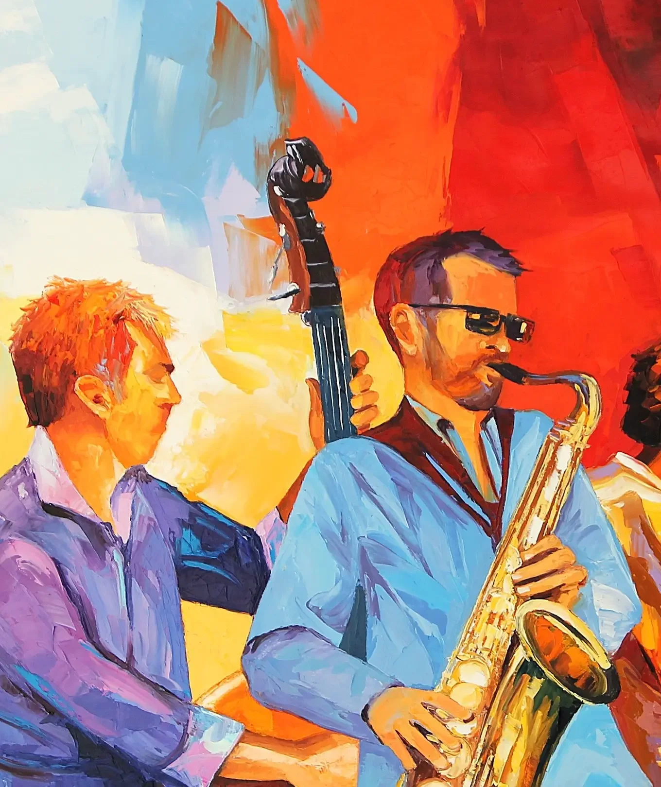 tableau soirée jazz de Pierrick Tual  Galerie d'art en Ligne Galerie Graal .webp