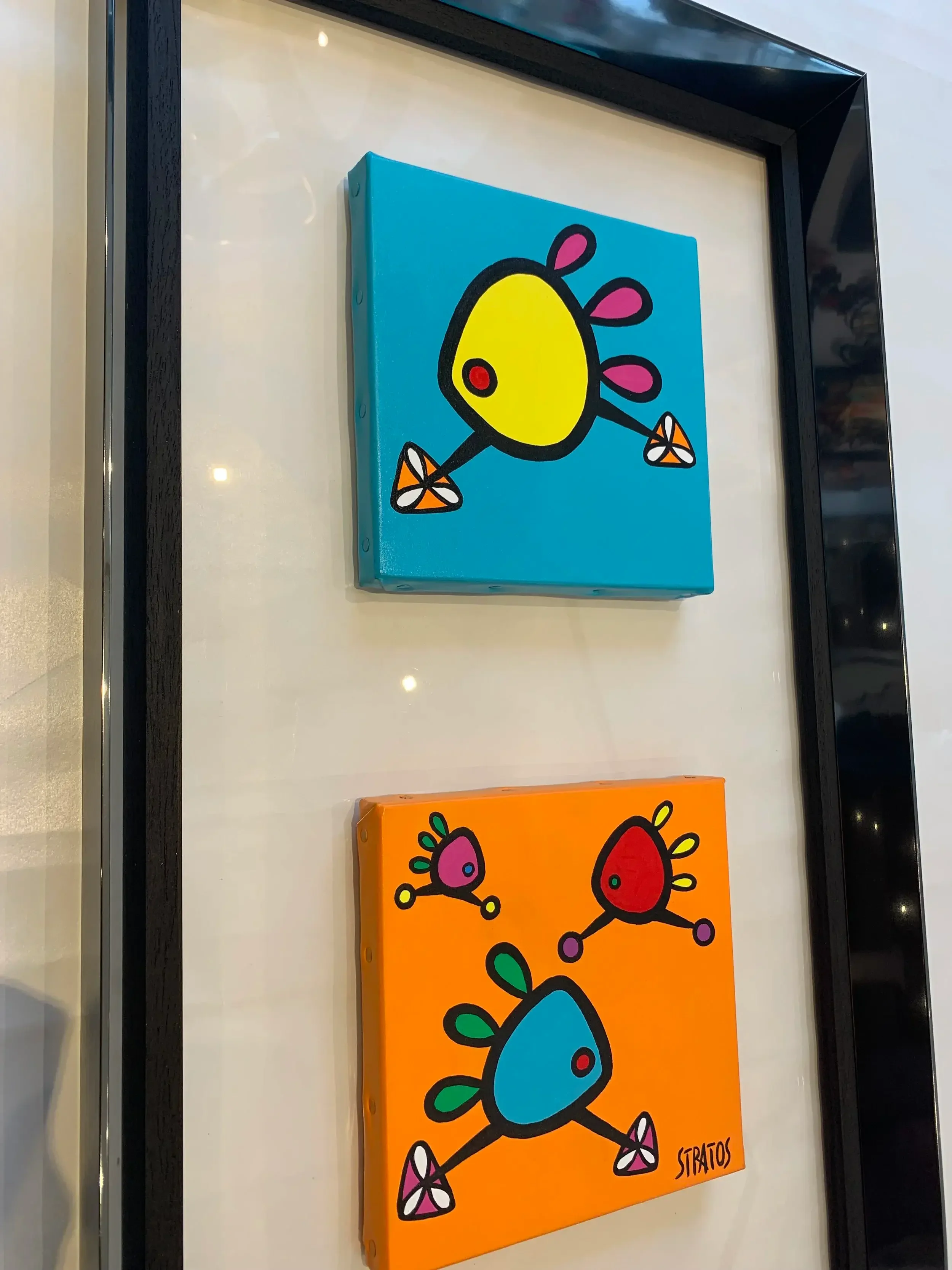 Tableau abstrait géométrique poisson de charles stratos Art Contemporain .webp