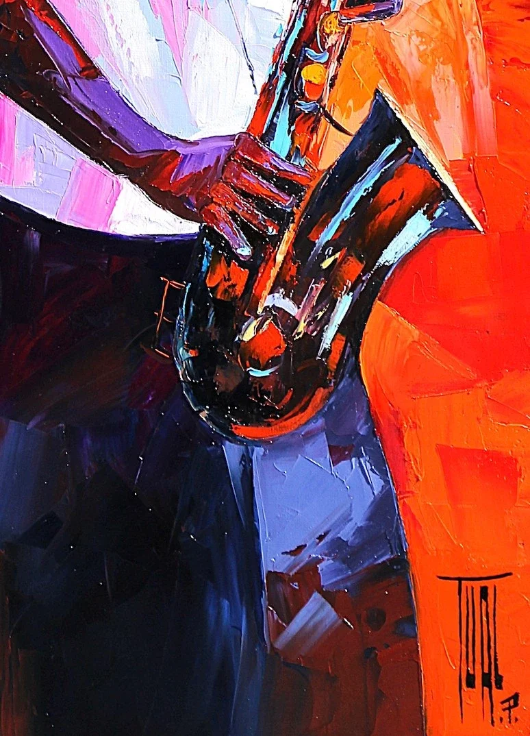 tableau pop jazz homme Pierrick Tual Galerie Graal .webp