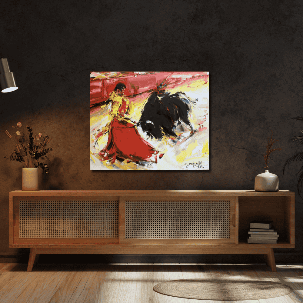 Tableau corrida de Daniel Densborn Galerie Graal Galerie d'art Agen Art Contemporain