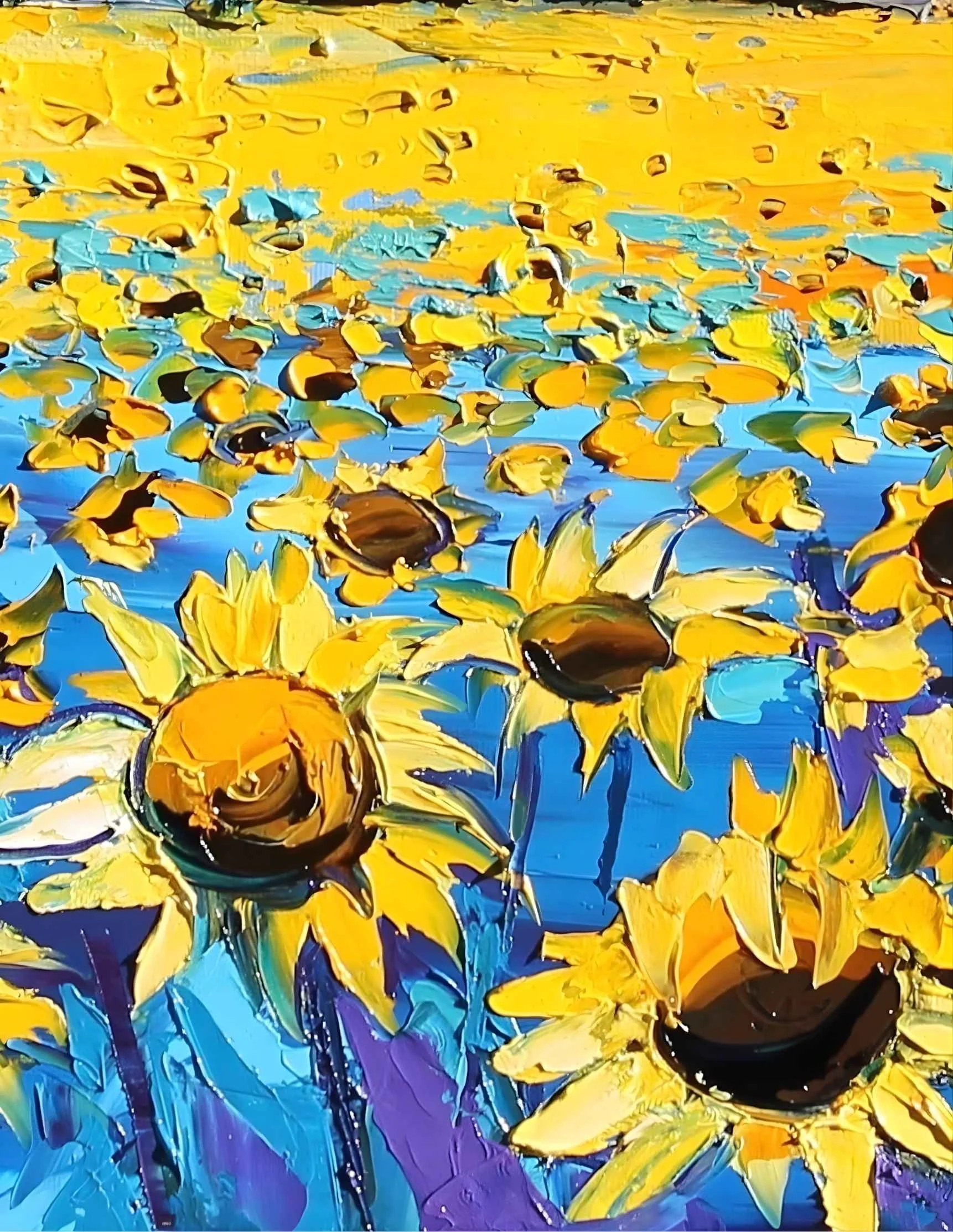 tableau tournesol de pierrick tual paysage nature Galerie Graal .jpg