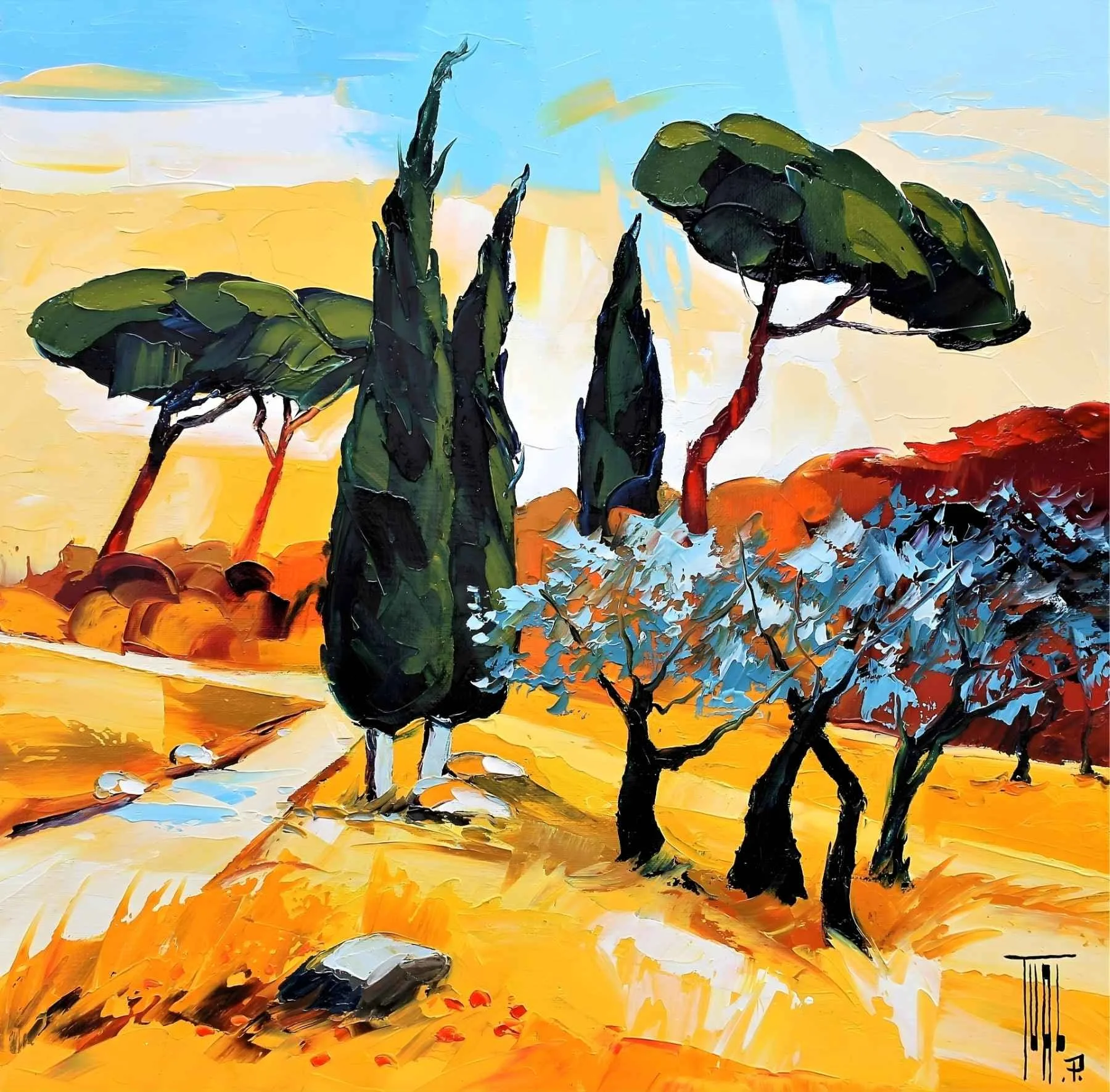 aysage-abstrait-provence-jaune-bleu-pierrick-tual-Galerie Graal .jpg