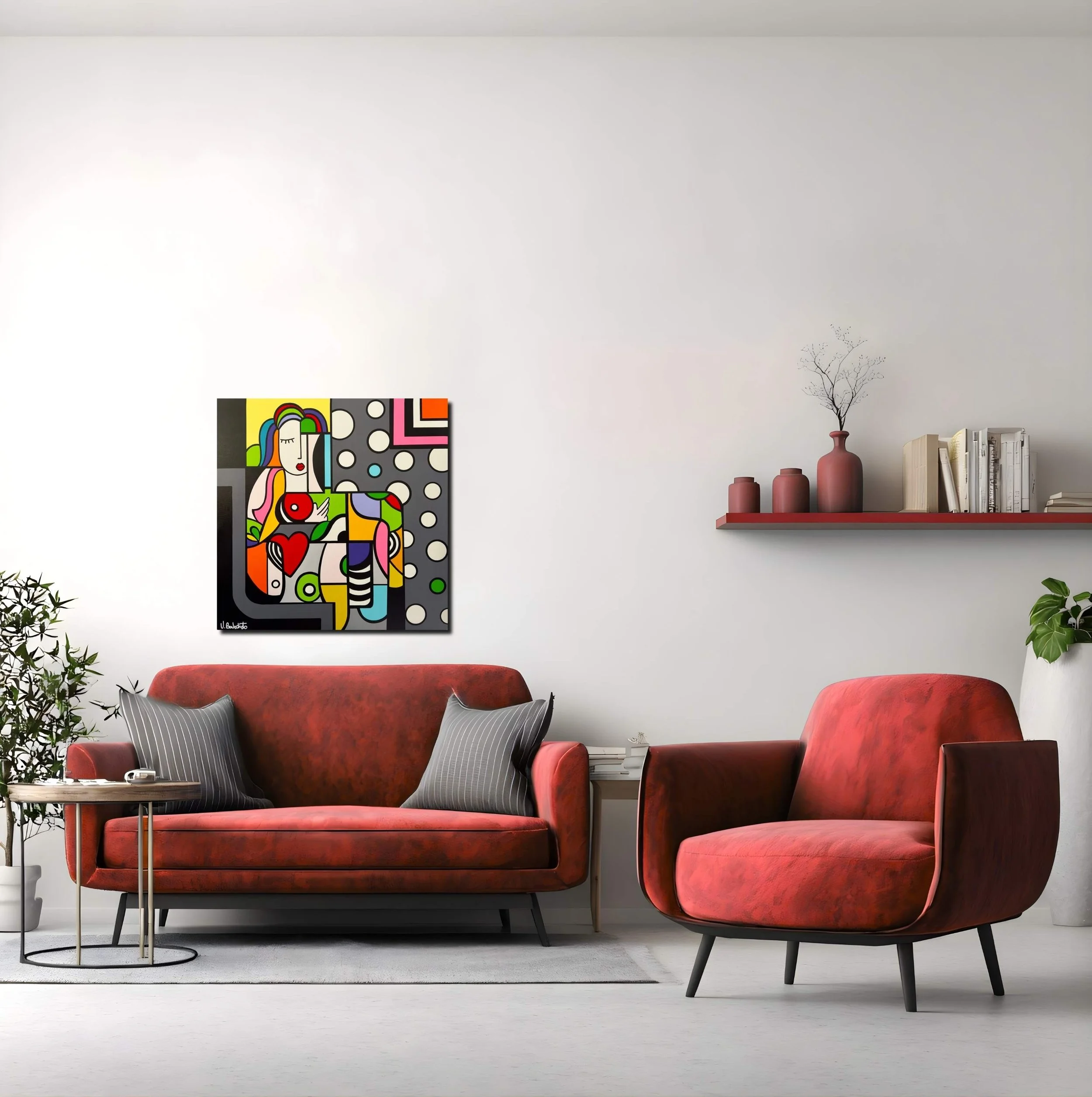 tableau pop art femme pour salon decoration coloré mur blanc de Virginia Benedicto Galerie Graal Art Contemporain .jpg