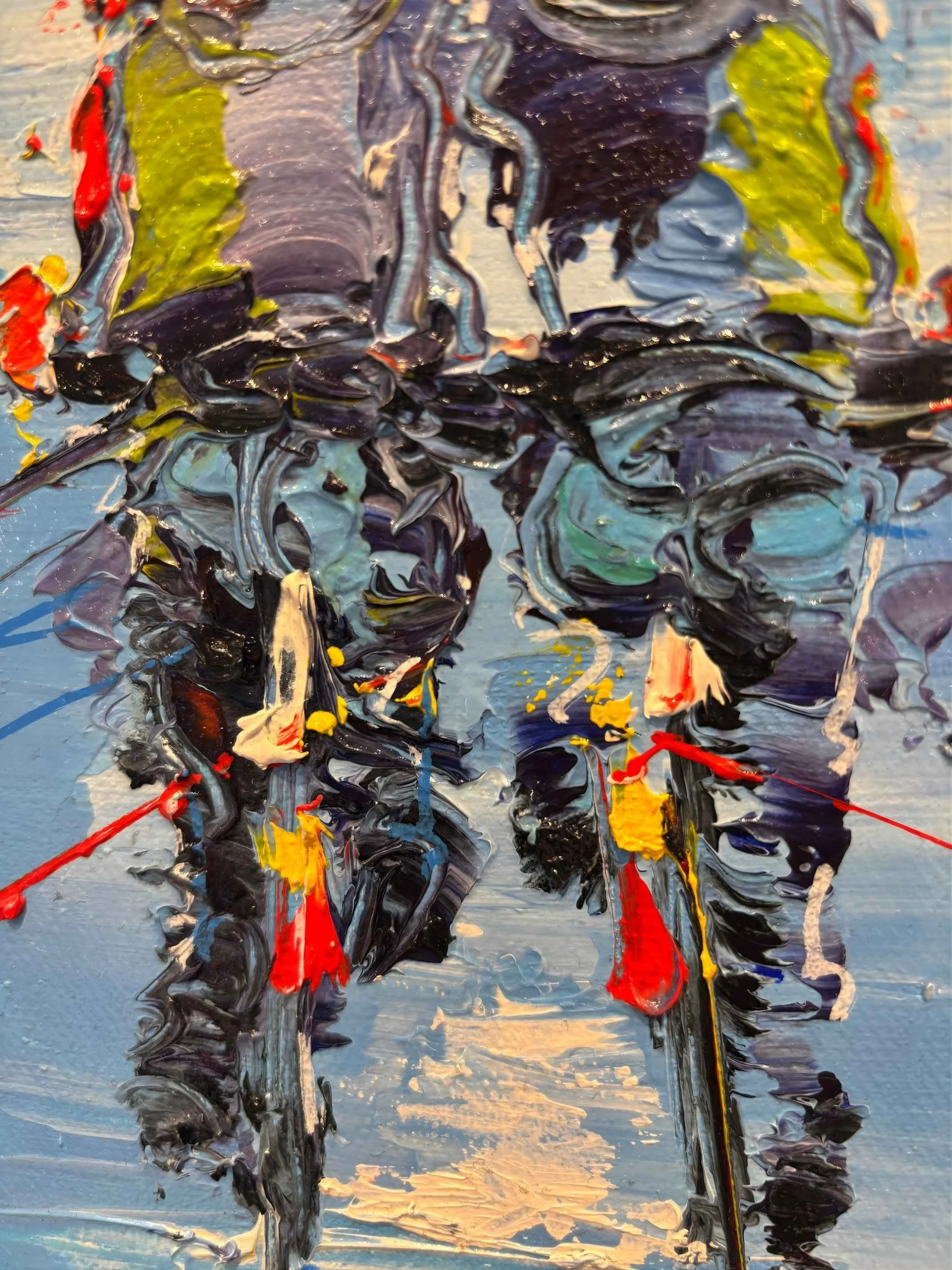 tableau bleu vélo couple christian raffin Galerie Graal .jpg