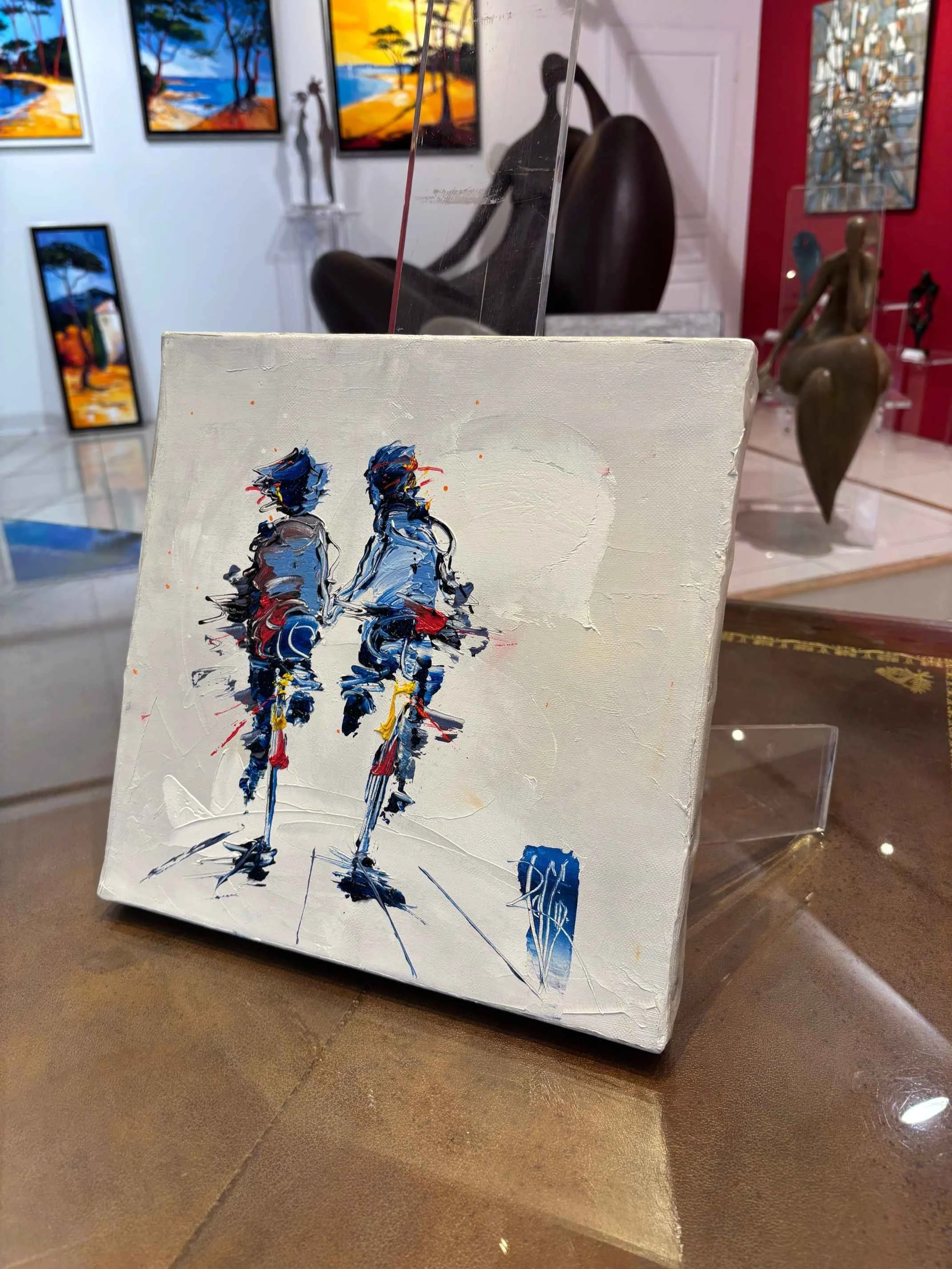 Tableau vélo couple beige de christian raffin Galerie Graal .jpg