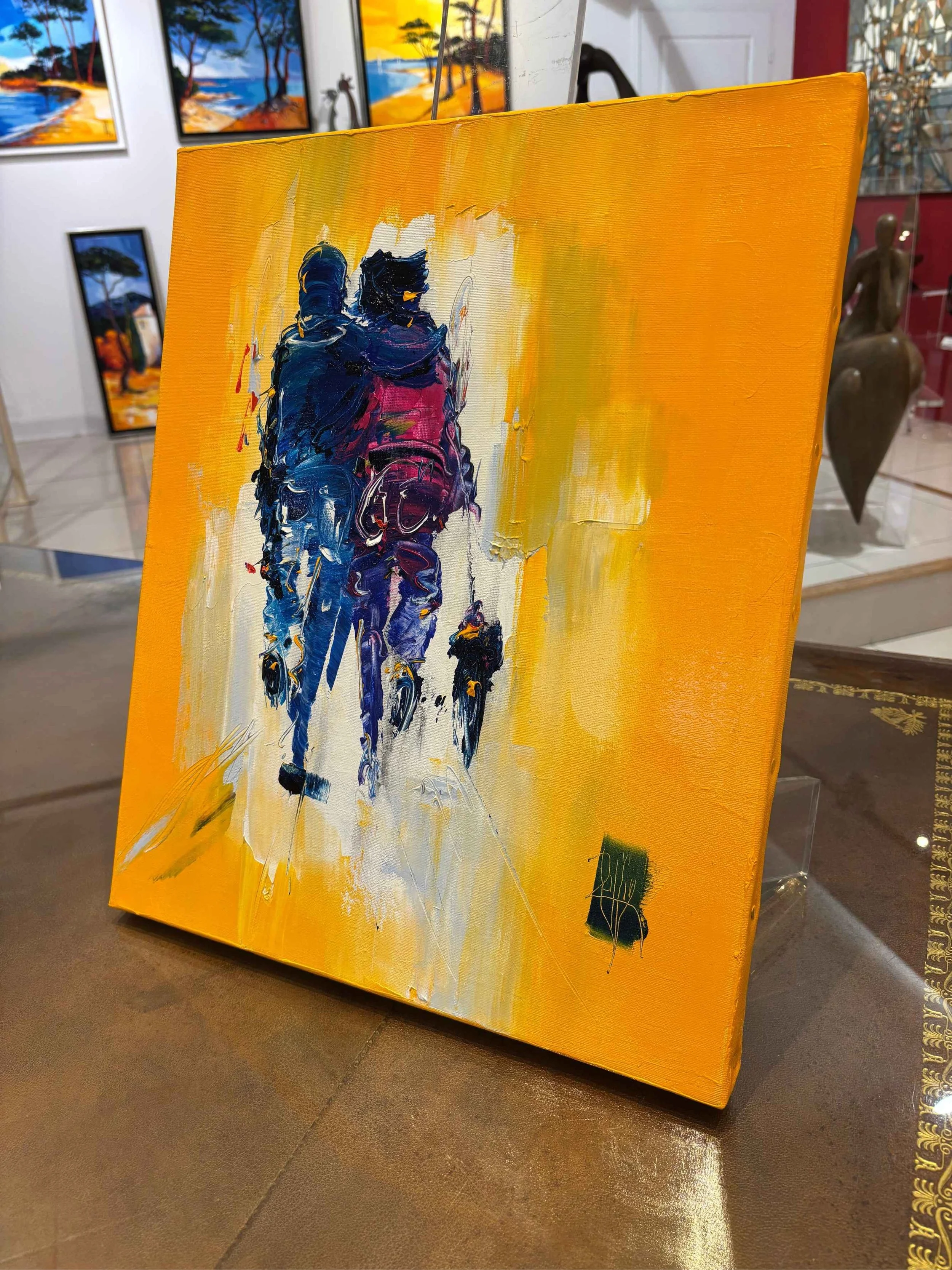 tableau couple jaune de christian raffin Galerie Graal .jpg