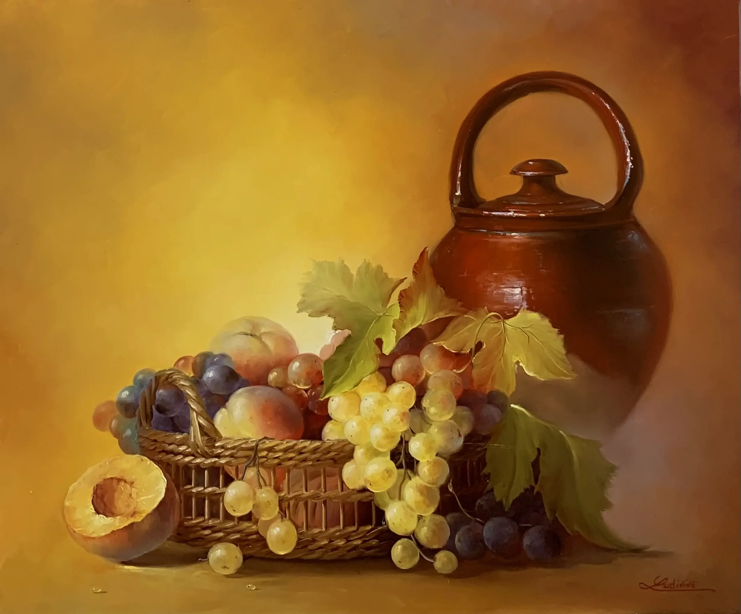 Tableau nature morte fruit de Ludivine Corominas Galerie Graal .webp