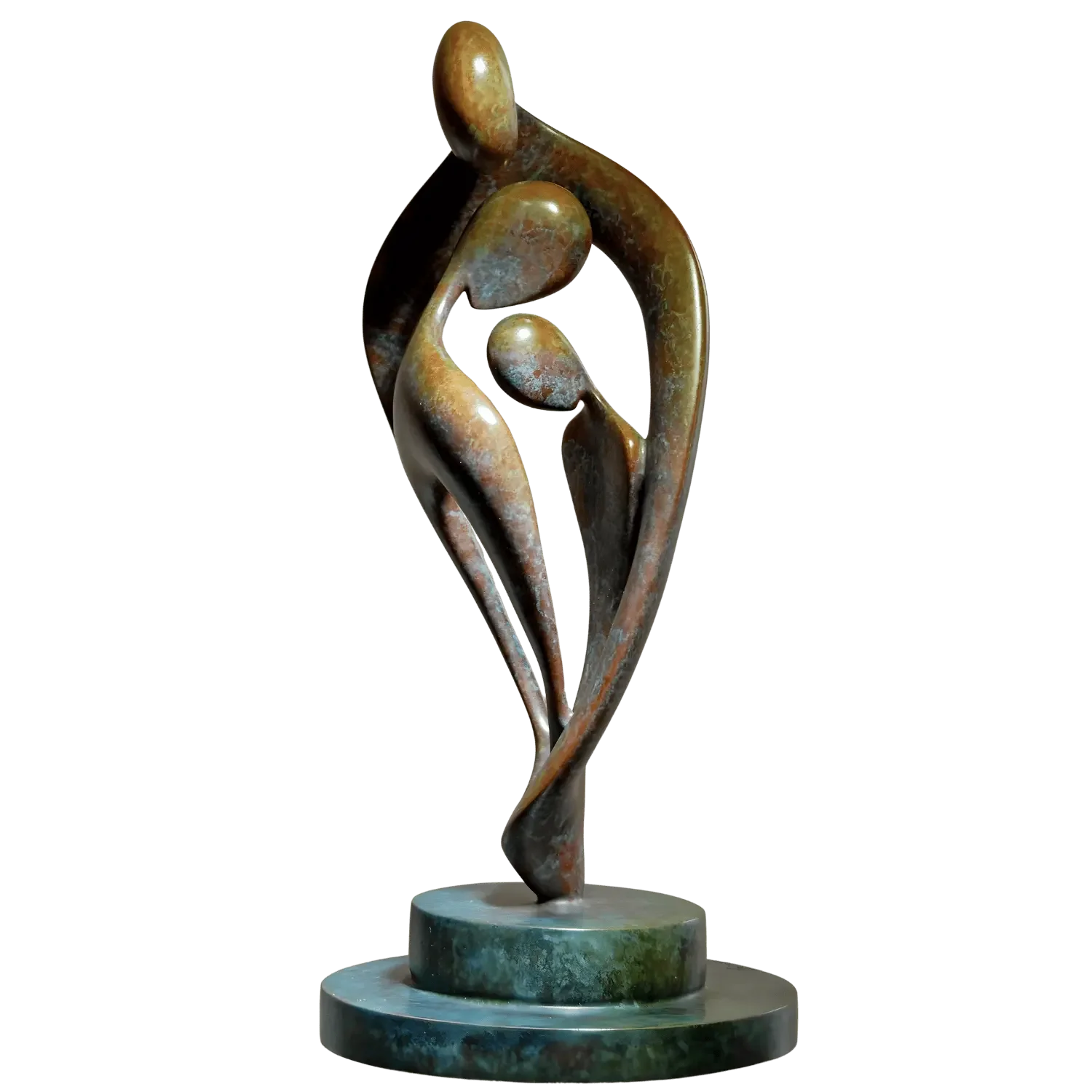 sculpture en bronze couple famille enfant de Fanjol Galerie Graal Art Contemporain .webp
