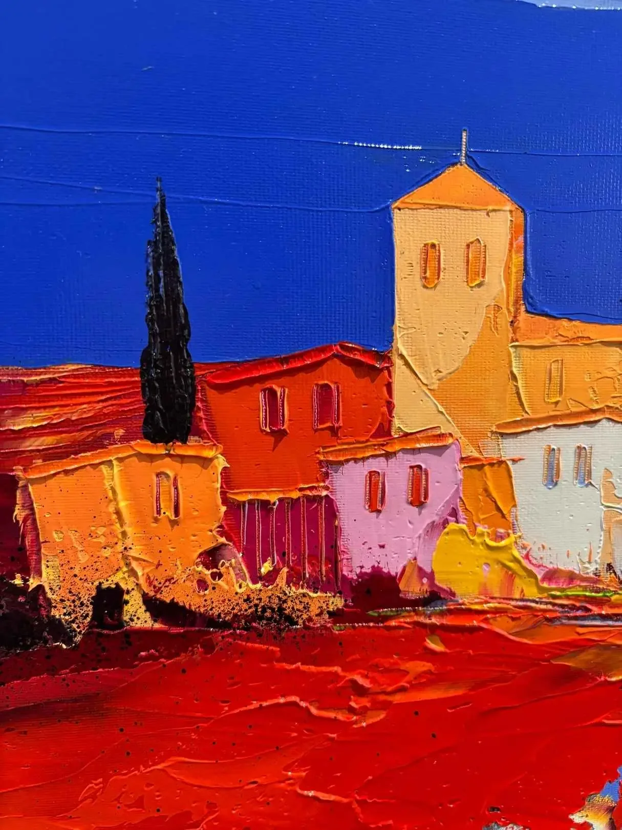 Tableau christian eurgal village paisible Galerie Graal .webp