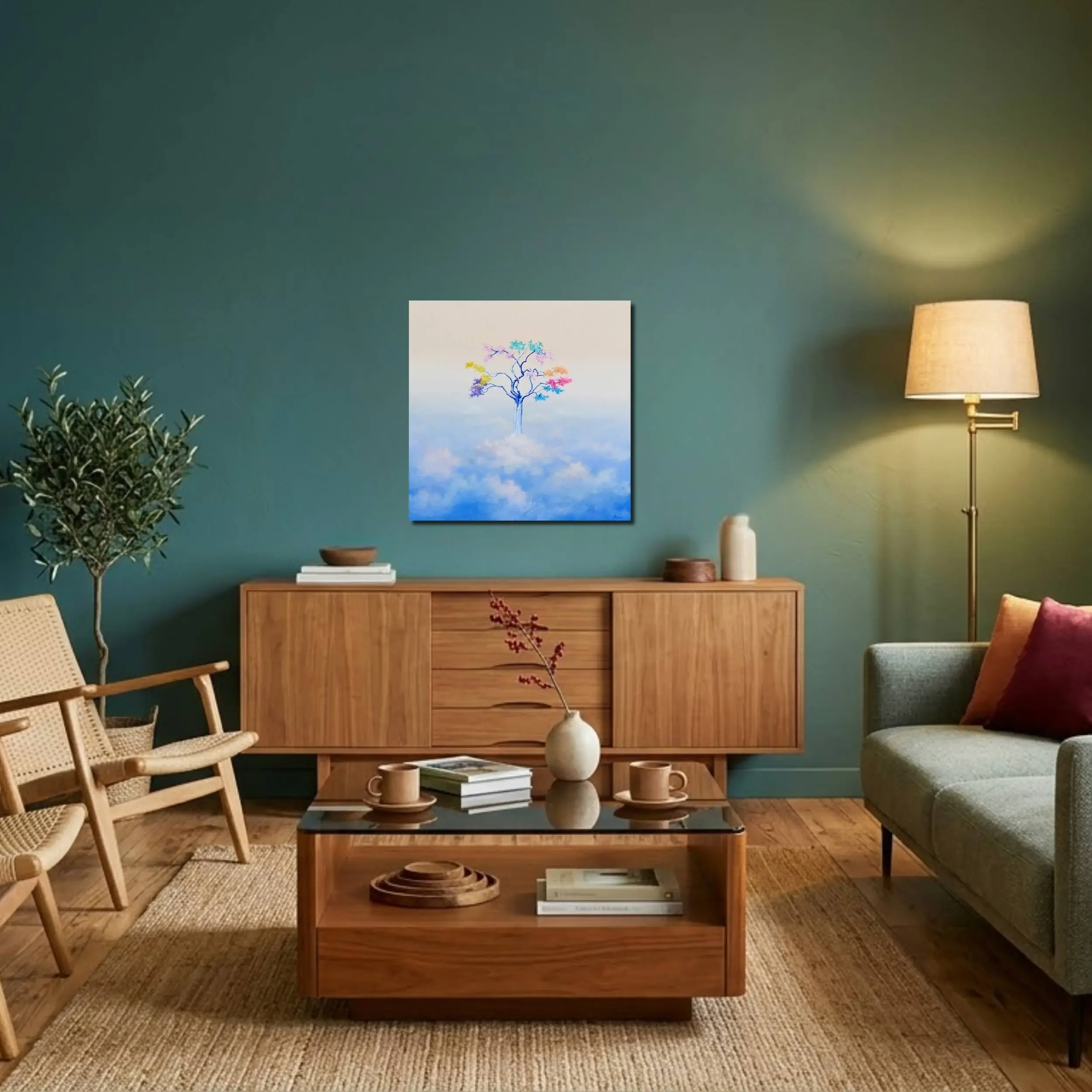 Tableau arbre surréaliste de alexandra battezzati Galerie Graal Art Contemporain .webp