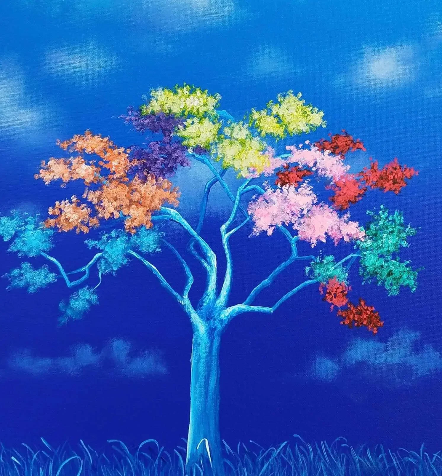 Tableau arbre surréaliste de alexandra battezzati Galerie Graal Art Contemporain .webp